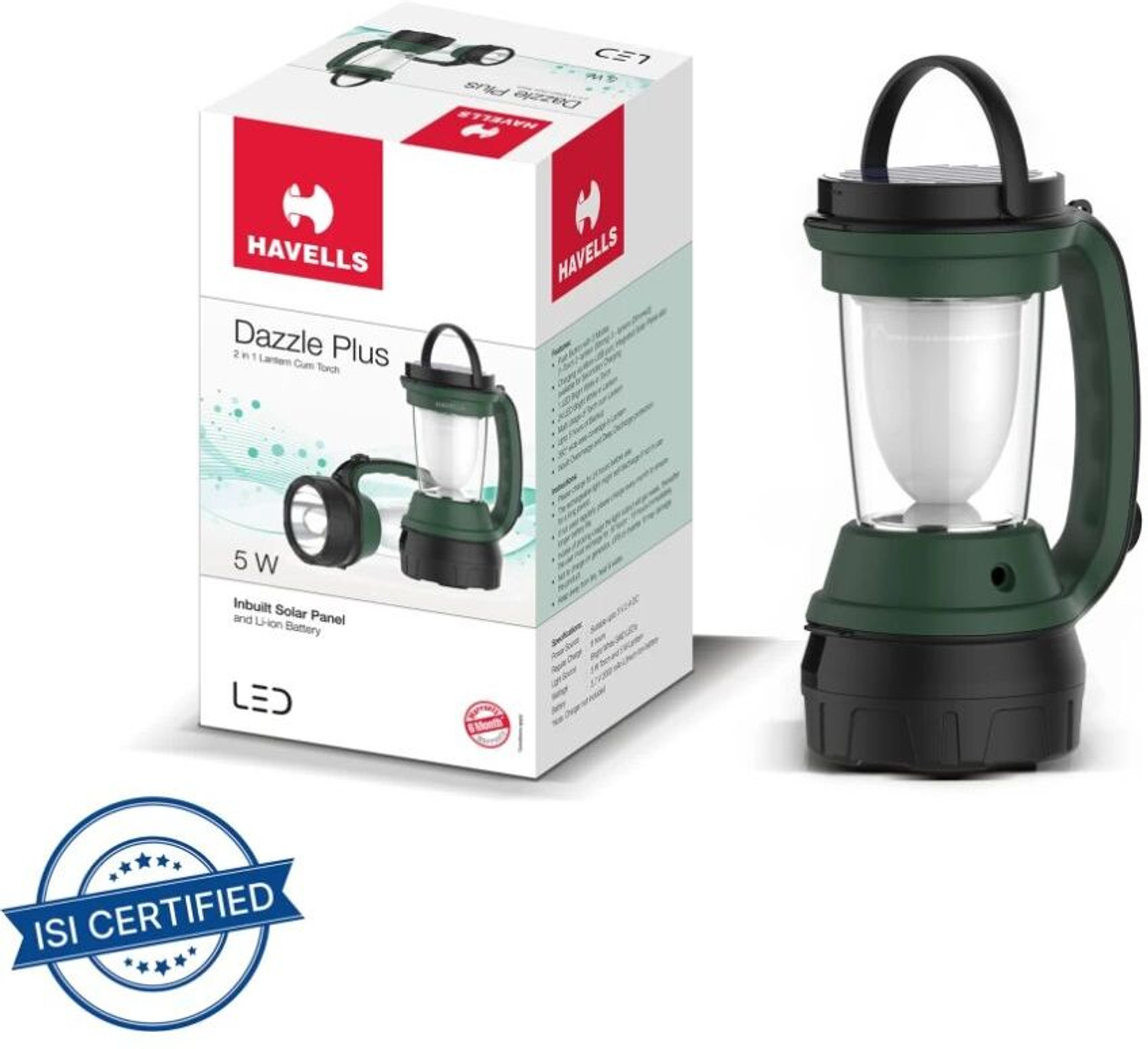 Image of HAVELLS Dazzle Plus Lantern Torch 5W 5 hrs Lantern Emergency Light