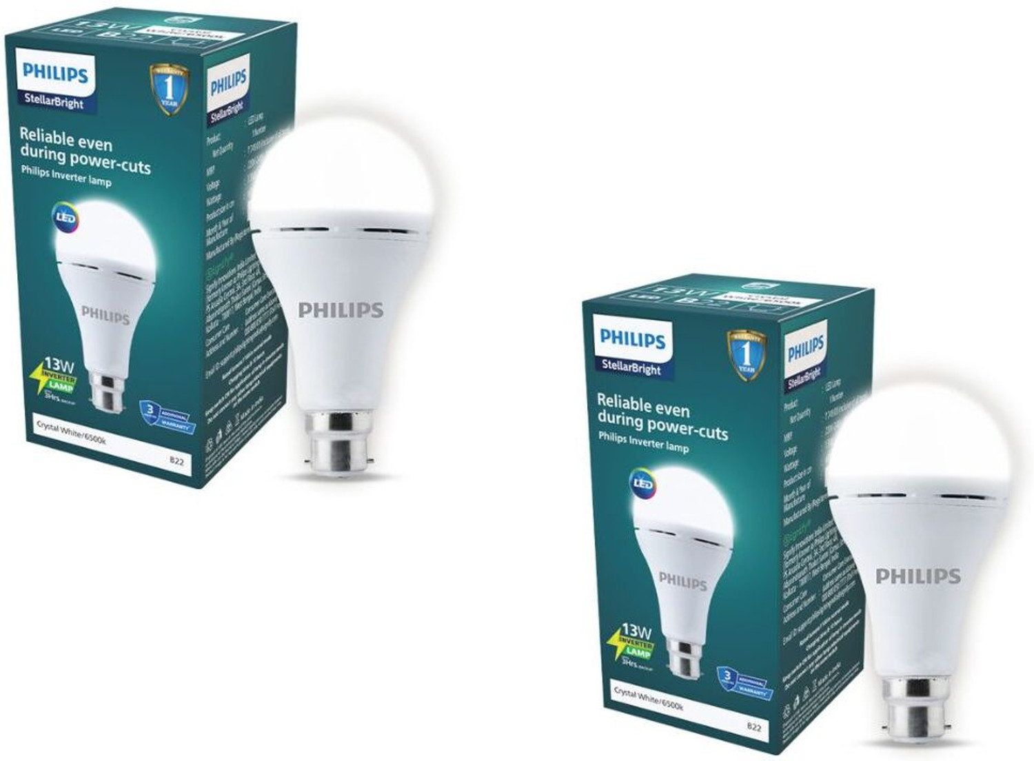 Image of PHILIPS LED Bulb Emergency 13W CW B22 3hr 3 hrs Bulb Emergency Light