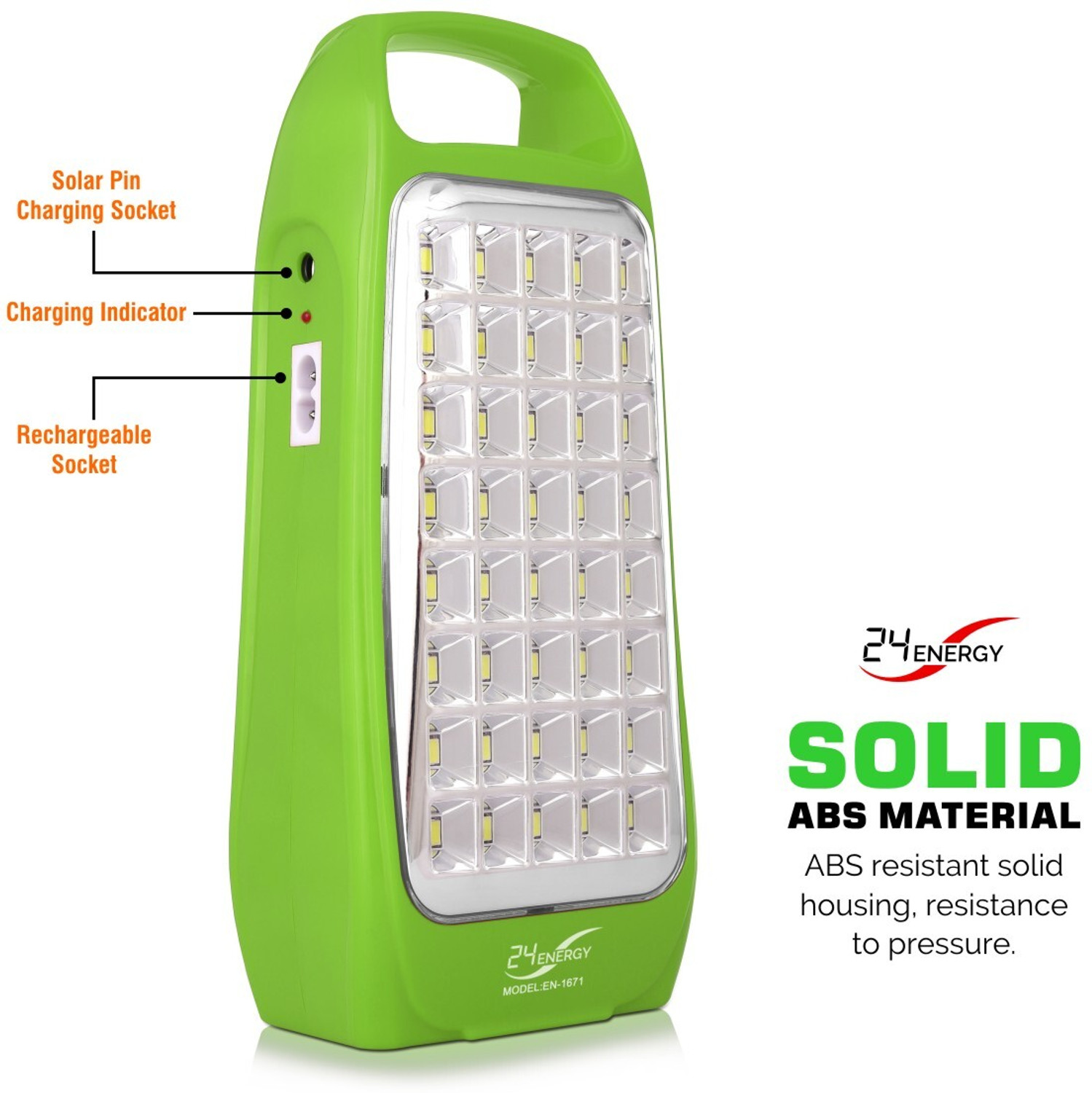 Image of 24 ENERGY Dual Mode Brightness with 40LED Chargeable Table lantern 8 hrs Flood Lamp Emergency Light
