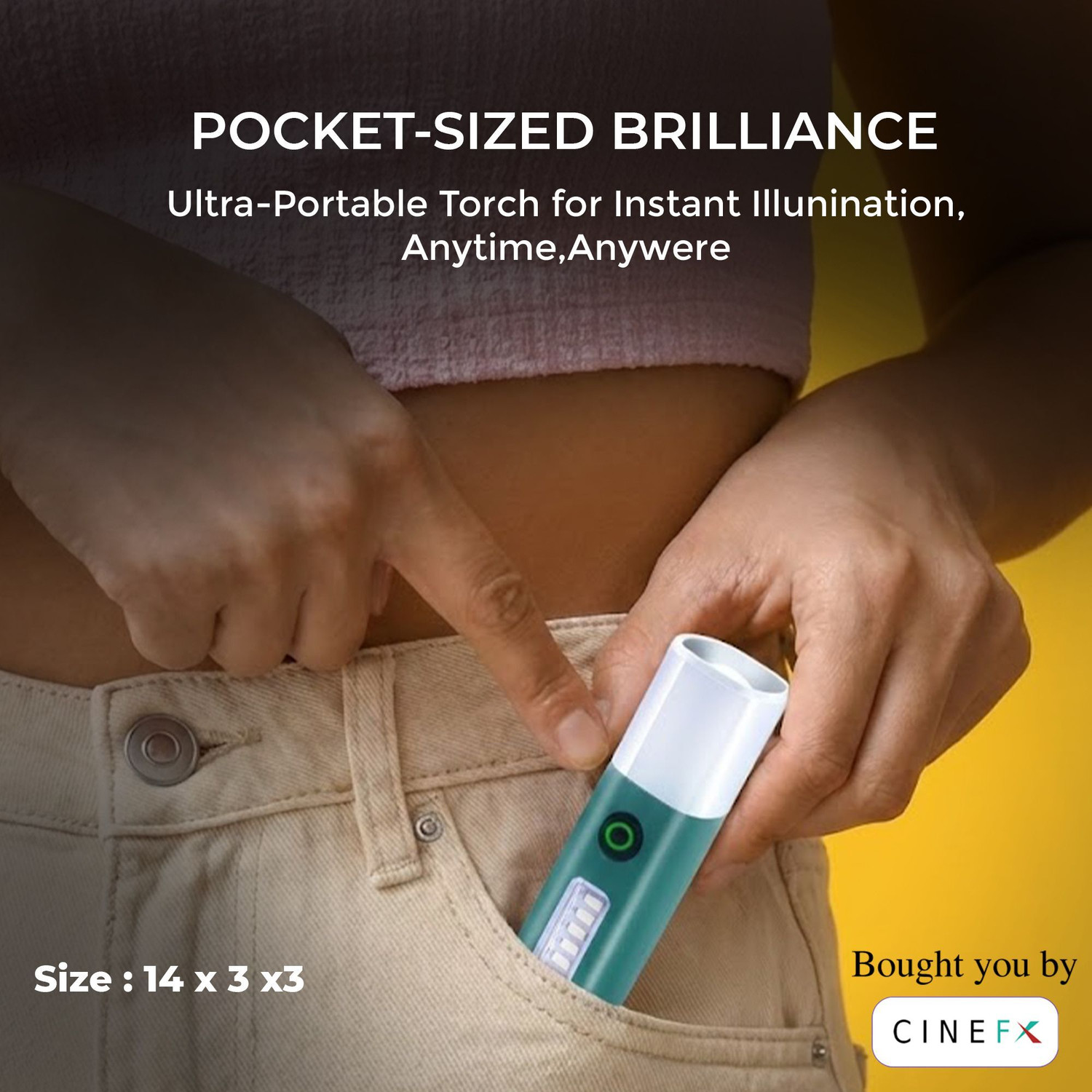 Image of Cinefx Rechargeable Tactical Torch with Zoom Focus, SOS Mode, 1200mAh Battery 6 hrs Torch Emergency Light