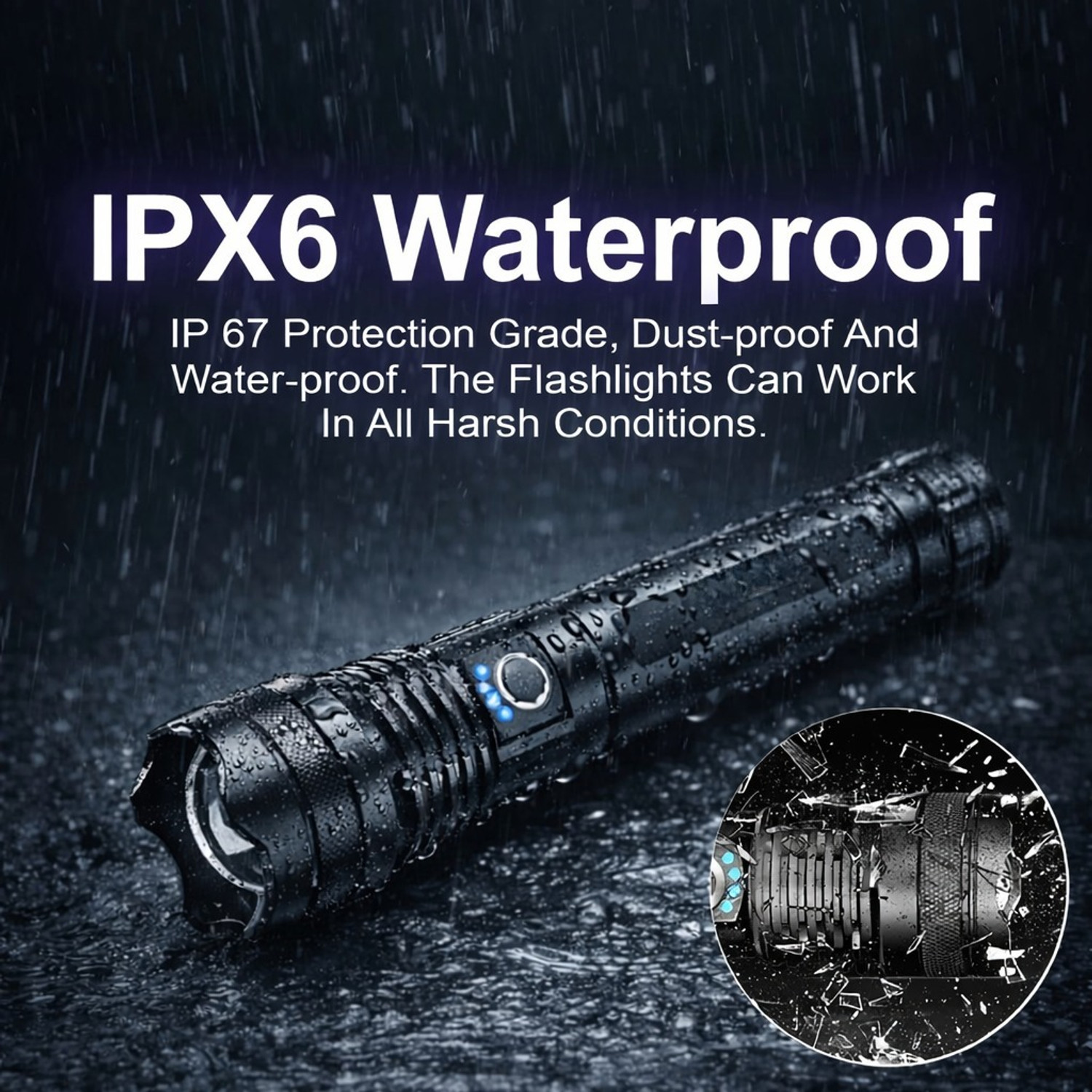 Image of HYMASA KZ-982 Professional LED Torch with Zoom Focus & High Brightness Beam 12 hrs Torch Emergency Light