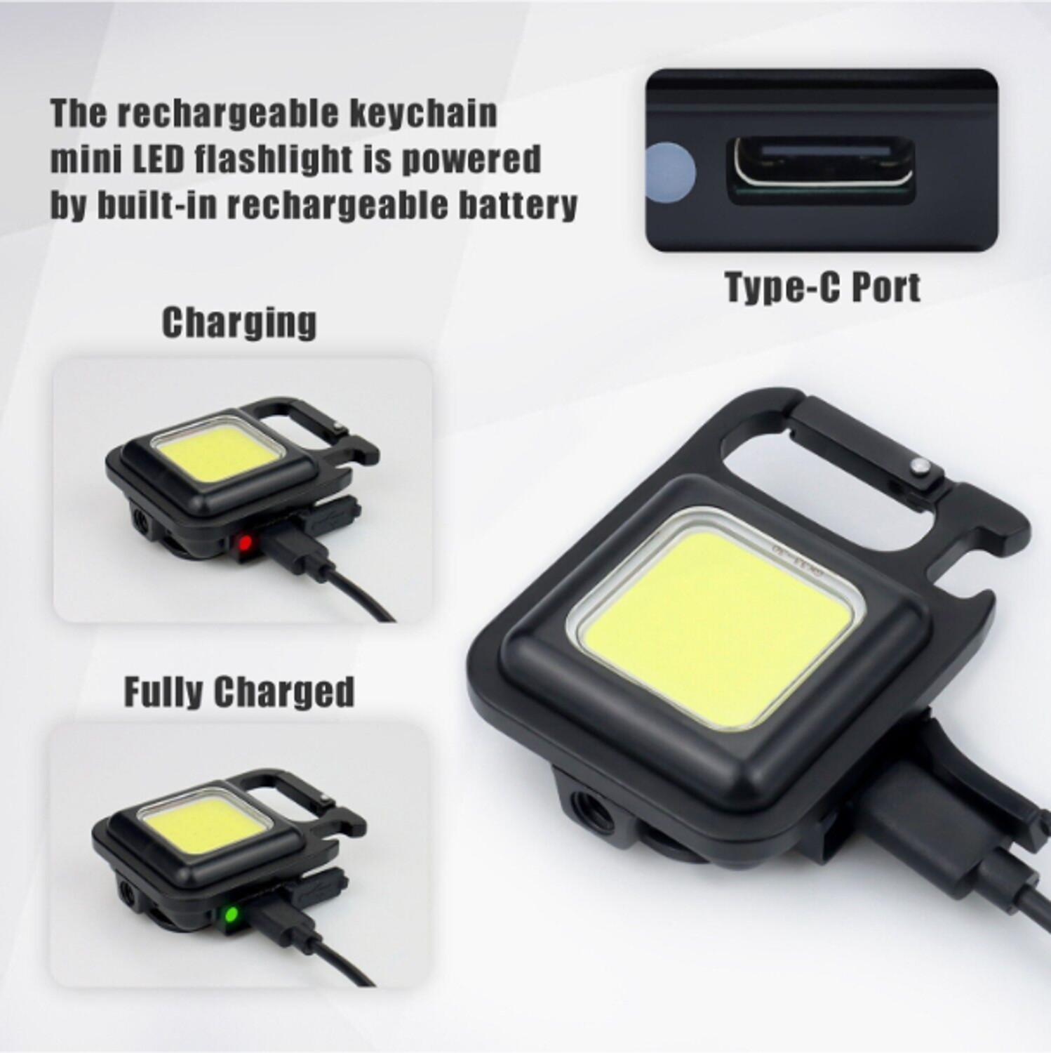Image of ROAR AD 666A Mini LED Keychain 4 Light Mode Portable Pocket Light Bottle Opener Torch 2 hrs Lantern Emergency Light