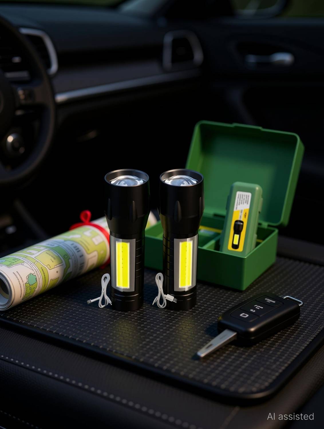 Aubade (Pack of 2) Mini Pocket Light Zoom COB USB Charging Led Water Proof 8 hrs Torch Emergency Light