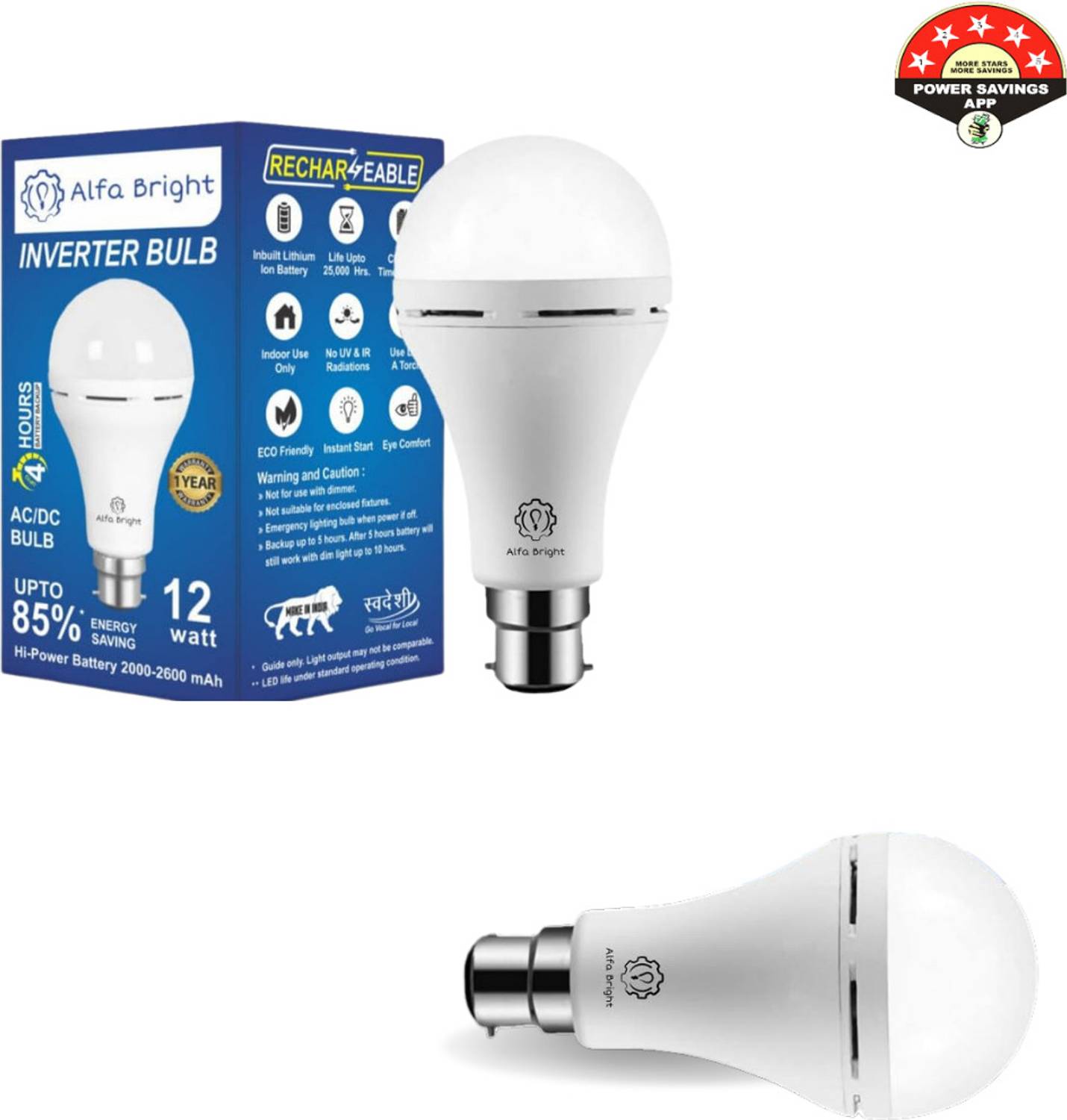 Alfa Bright 12W LED Emergency Bulb - Image 1