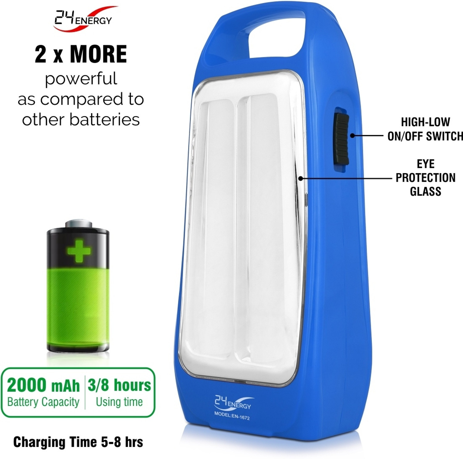Image of VR Bright Lite Portable Hi-Bright Double Tube Rechargeable Led Lantern Home 6 hrs Flood Lamp Emergency Light