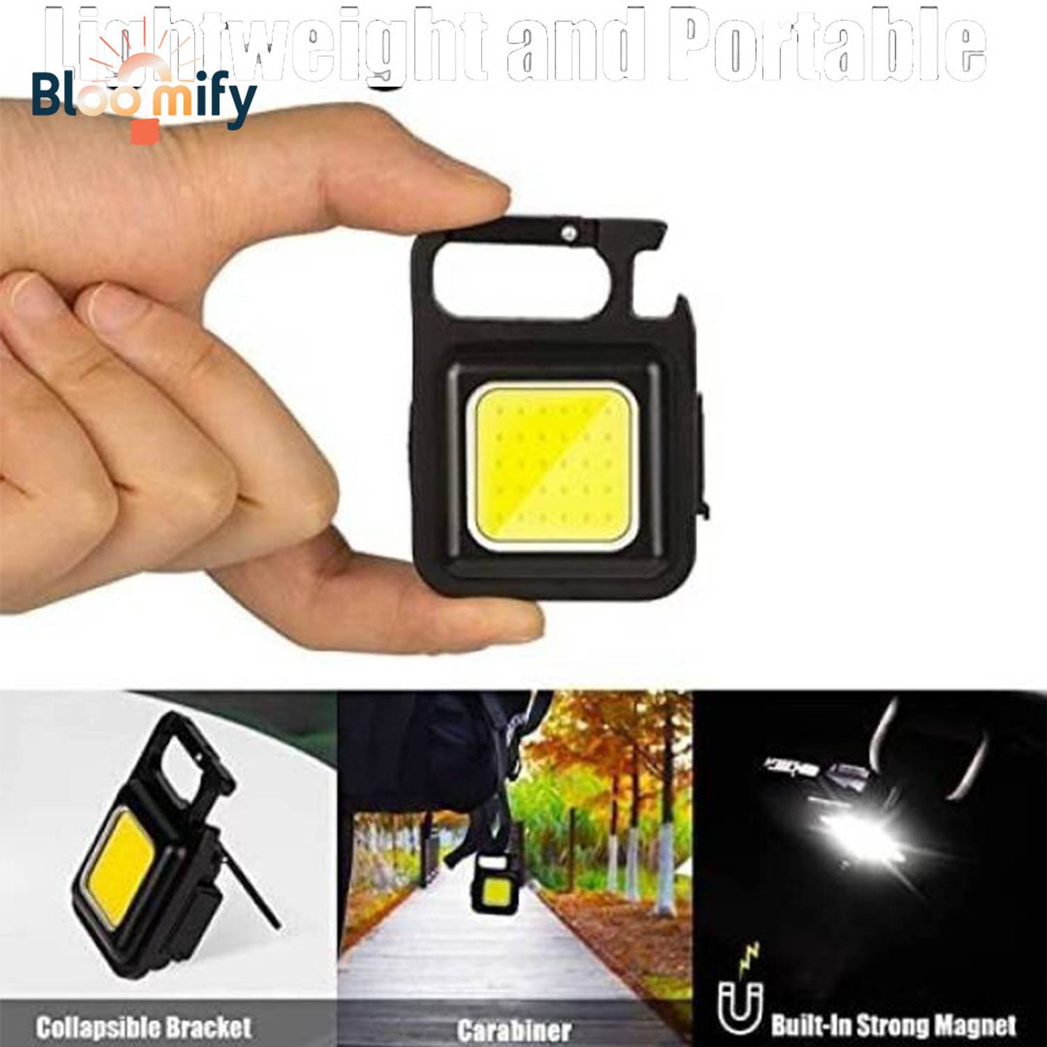 BloomiFy BMT-K144 Keychain Flashlight & Bottle Opener – Perfect for Camping and Outdoor 2 hrs Torch Emergency Light