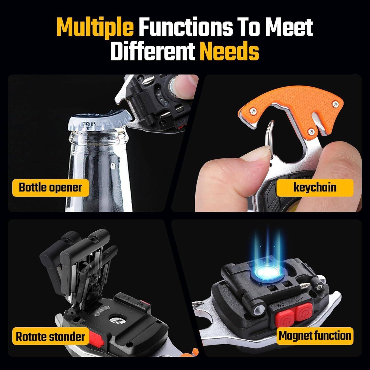 VariousEye Multifunctional Keychain Flashlight with Whistle & Tools - Image 3