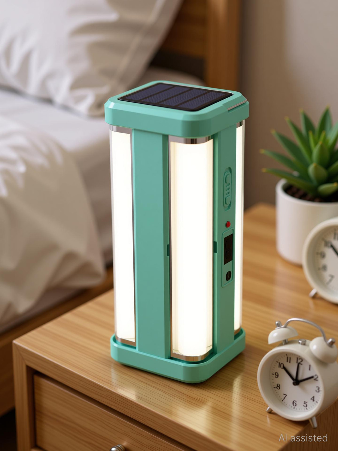 Image of FIRSTLIKE 4 Tube 360 Degree Solar Rechargeable With 80 SMD Long Backup Battery 8 hrs Lantern Emergency Light
