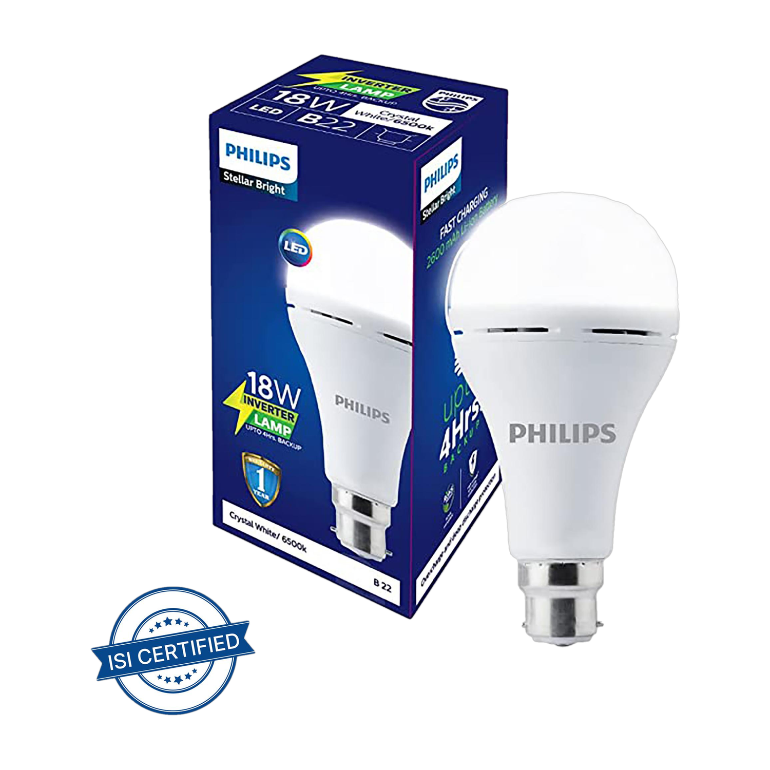 PHILIPS 18W Rechargeable Inverter LED with backup upto 4 hrs Bulb Emergency Light