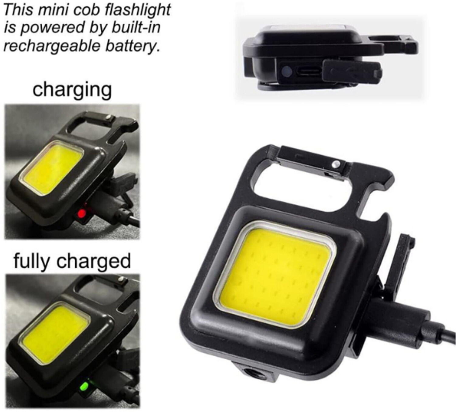 Image of ROAR AD 666A Mini LED Keychain 4 Light Mode Portable Pocket Light Bottle Opener Torch 2 hrs Lantern Emergency Light