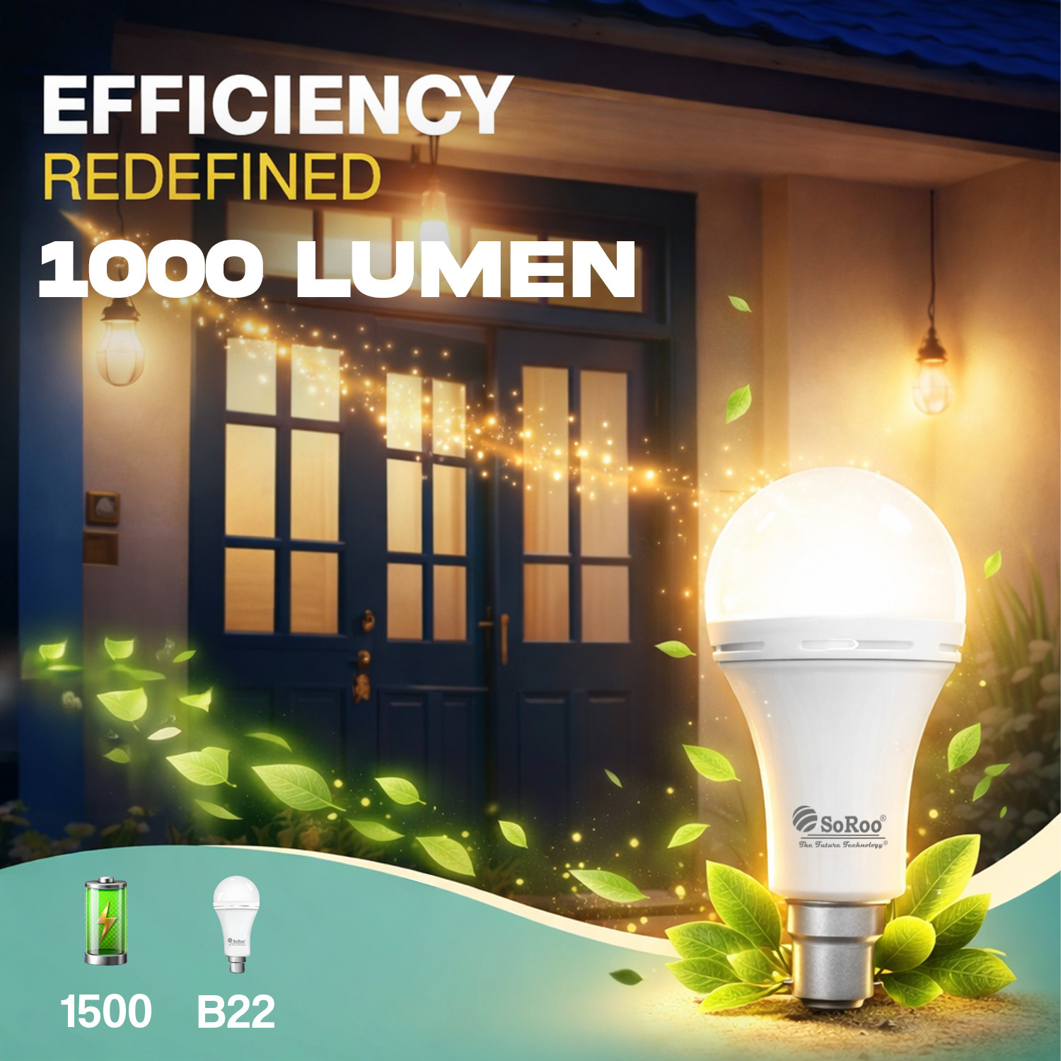 Image of SoRoo 1500mah SUNSHINE SERIES EMERGENCY BULB 6 hrs Bulb Emergency Light