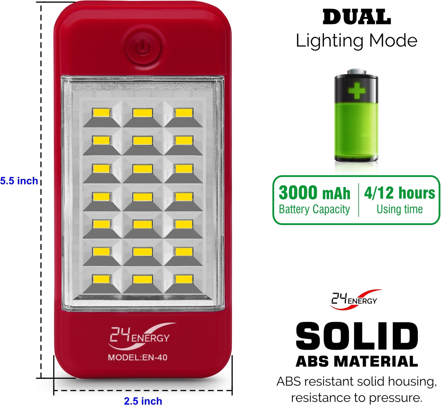 Image of 24 ENERGY Power Bank Cum 21 LED Rechargeable Solar 4 hrs Lantern Emergency Light