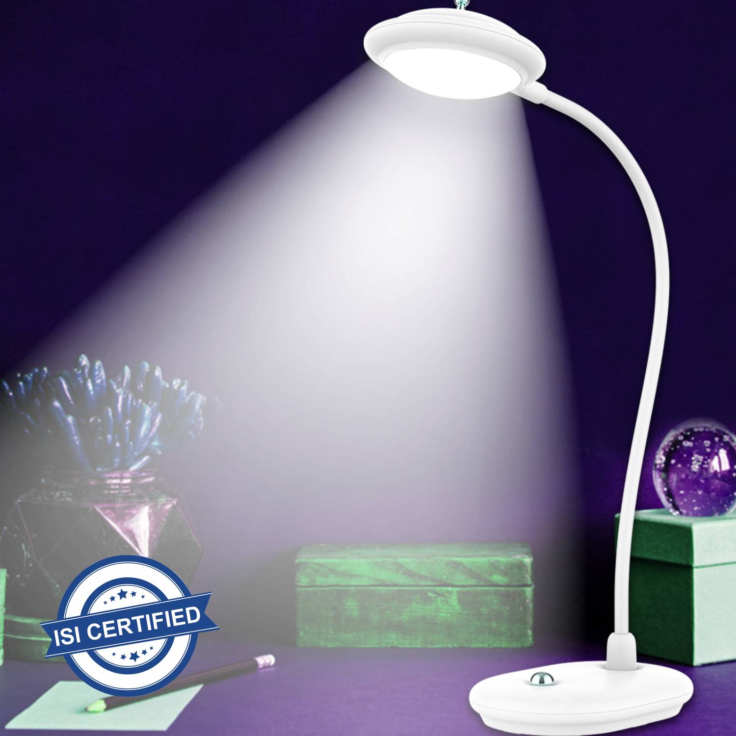 Pick Ur Needs Study Table Light Lamp Rechargeable With Touch On/Off Unique Switch Touch Dimmer 4 hrs Flood Lamp Emergency Light