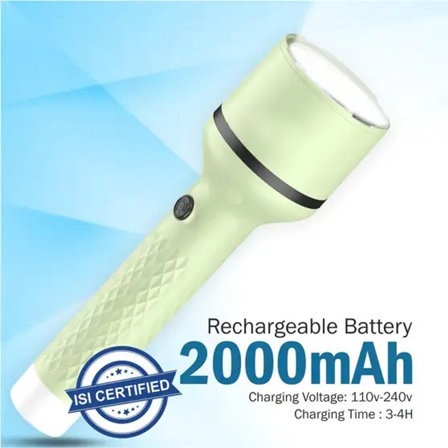 Image of CRENTILA Rechargeable Long Range Search Light With 4 Mode Light Long Backup LED Lamp 8 hrs Torch Emergency Light