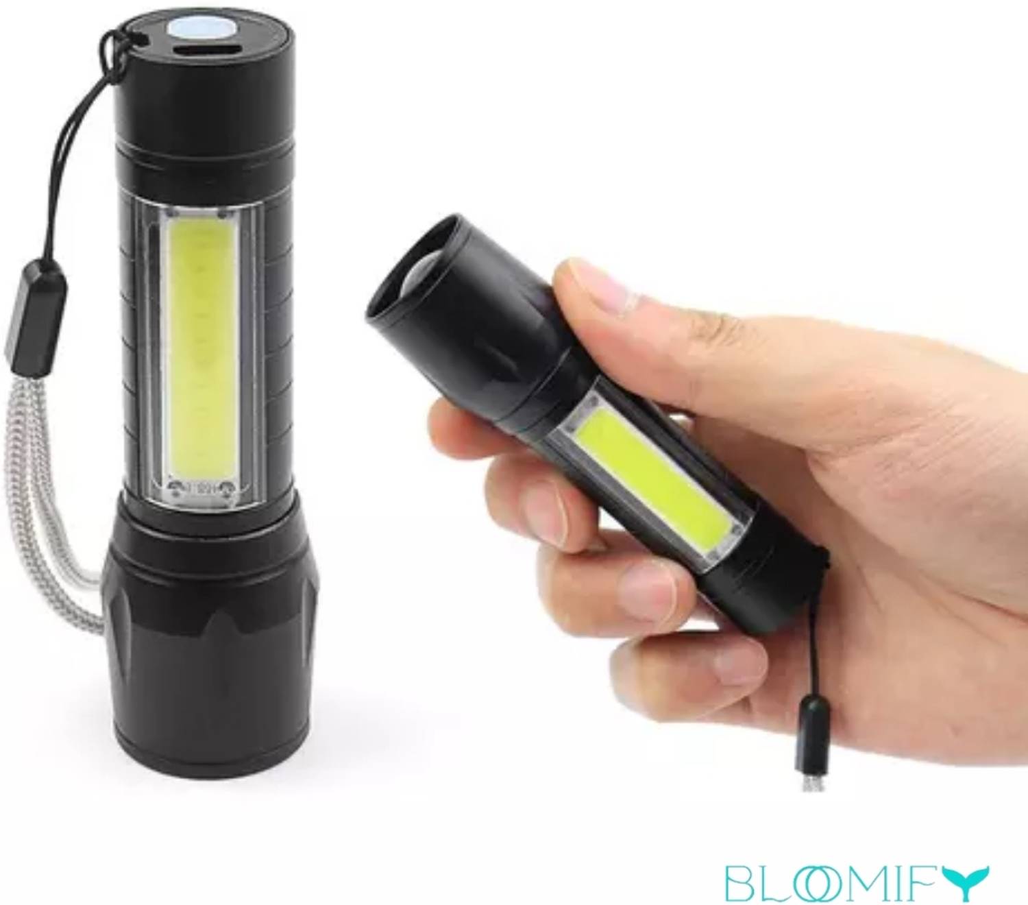 BloomiFy Mini Aluminum LED Flashlight Torch 6 hrs Torch Emergency Light