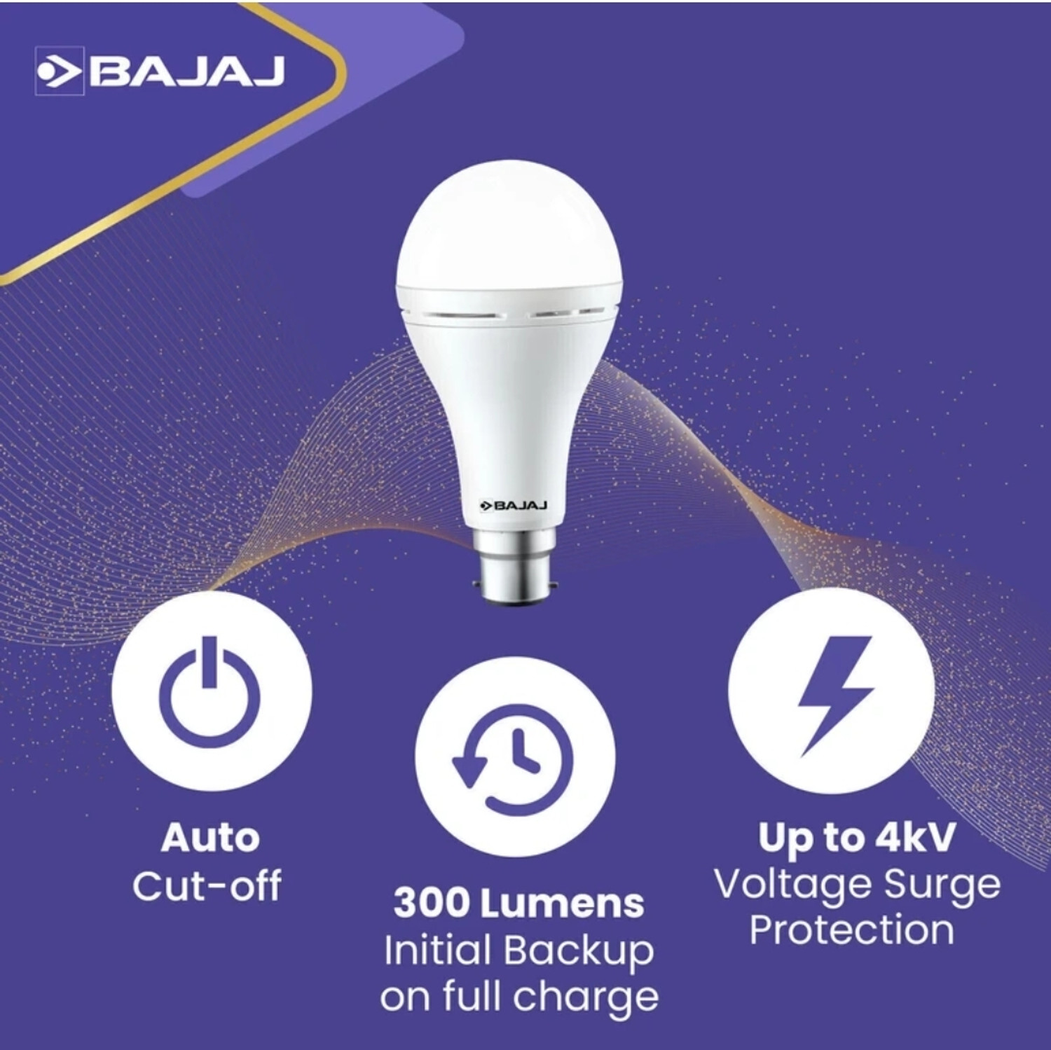 Image of BAJAJ LEDZ INVERTER LAMP 12W 4 hrs Bulb Emergency Light