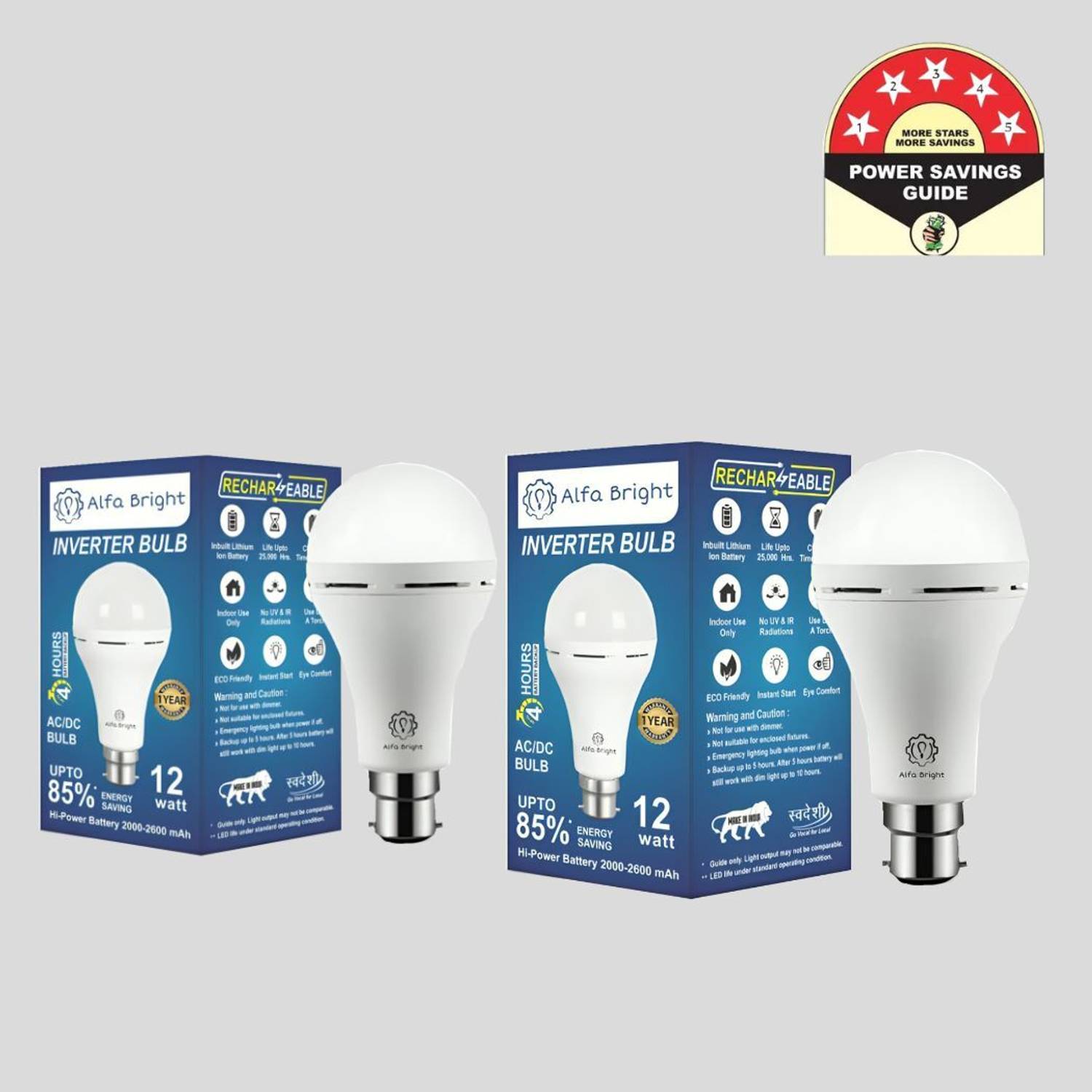 Alfa Bright 12W LED Emergency Bulb with Automatic Power Backup 4 hrs Bulb Emergency Light