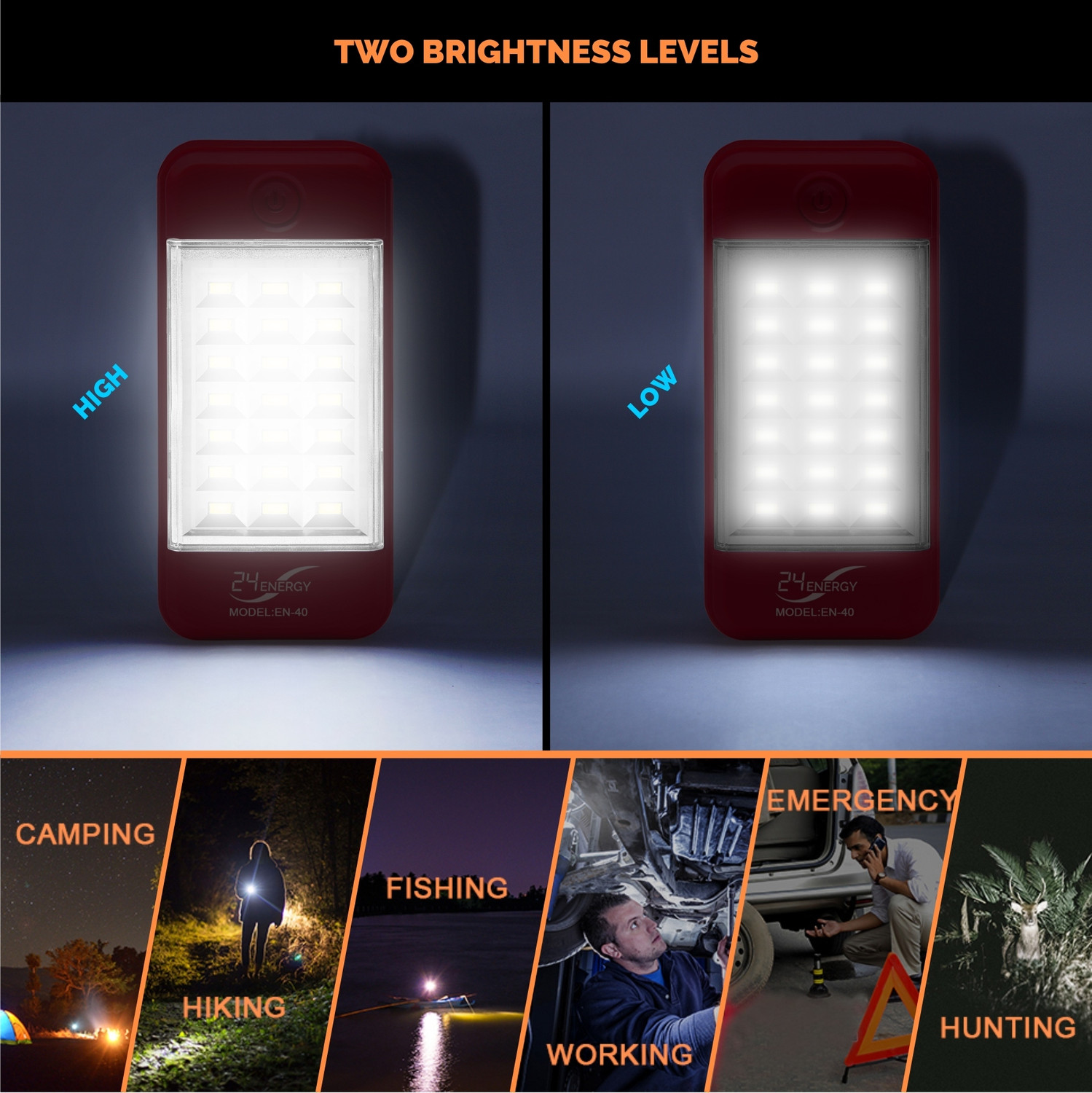 Image of 24 ENERGY Power Bank Cum 21 LED Rechargeable Solar 4 hrs Lantern Emergency Light