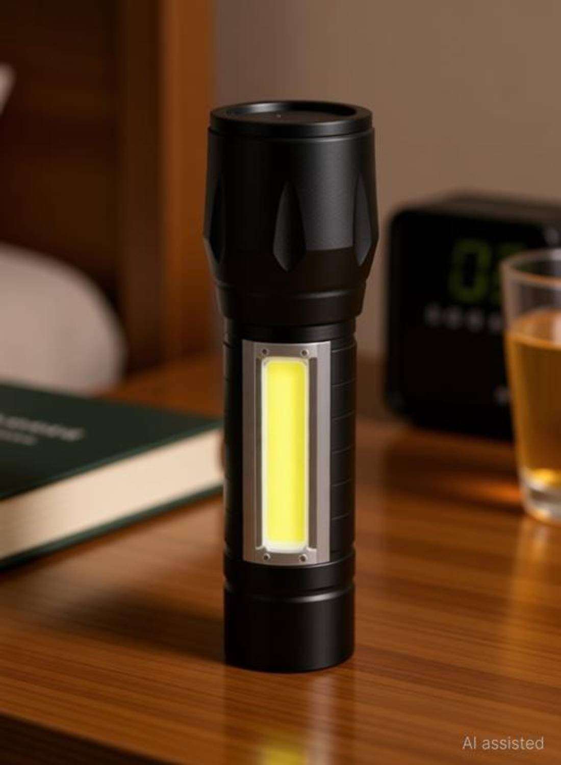 uniq shopee Torch Light Mini Aluminum Long Range Rechargeable Torch, Emergency Lights, Small Pocket Torch, Camping Light, Flashlight, Keychain Torch Waterproof Metal TORCH Zoomable 4 hrs Torch Emergency Light