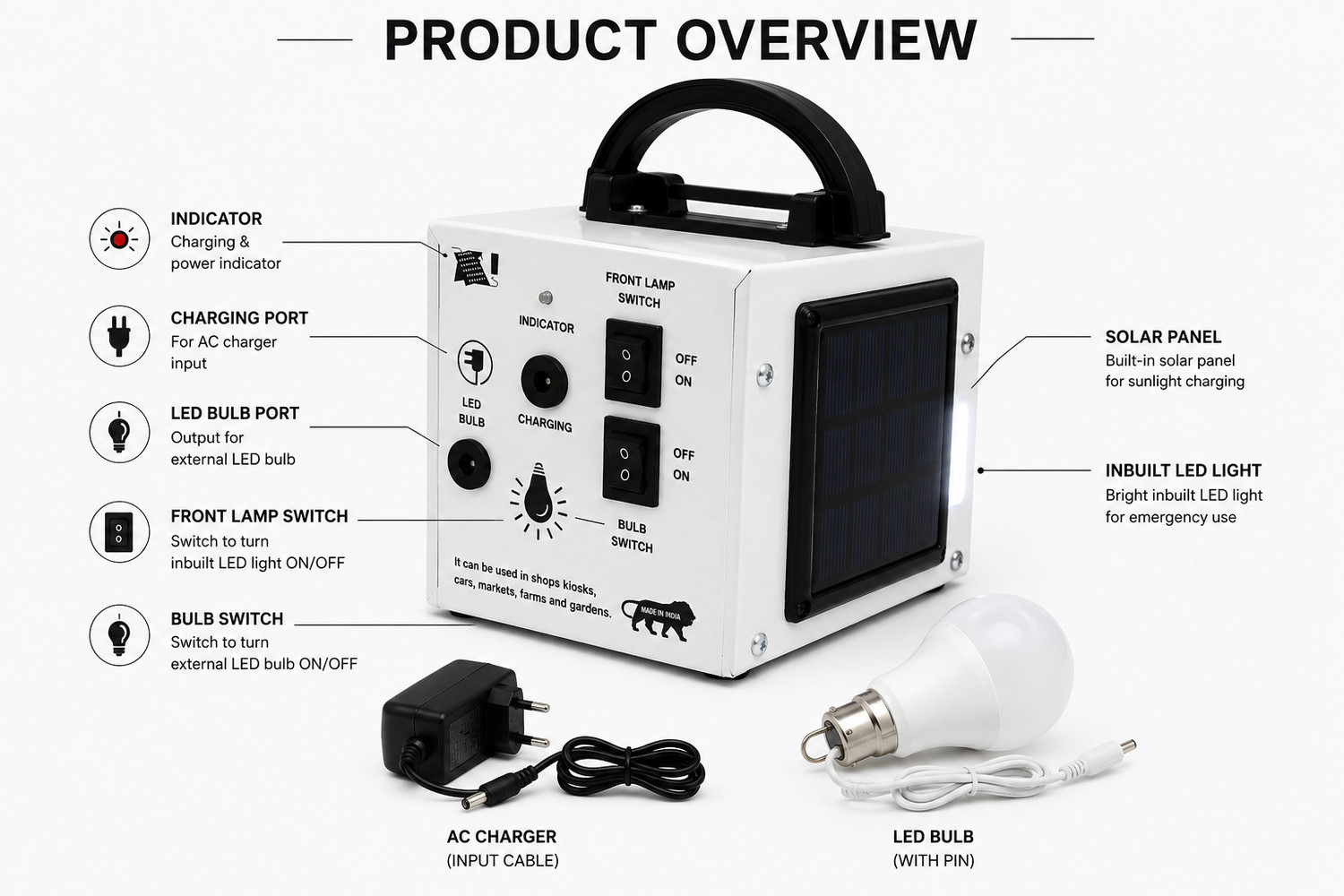Image of Royal king darbhanga Royal Anytime Mini Ups Inverter 6 hrs Lantern Emergency Light