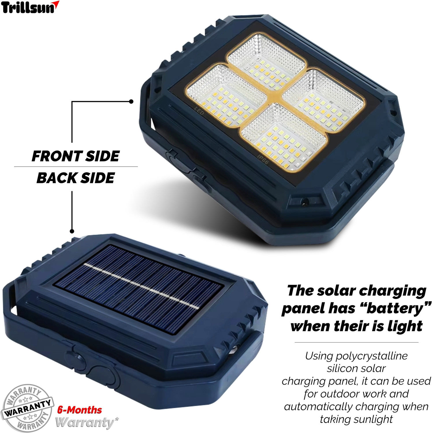 Image of Trillsun Multi-Function Led Solar Lamp with Power bank Rechargeable Portable light Table Lamp