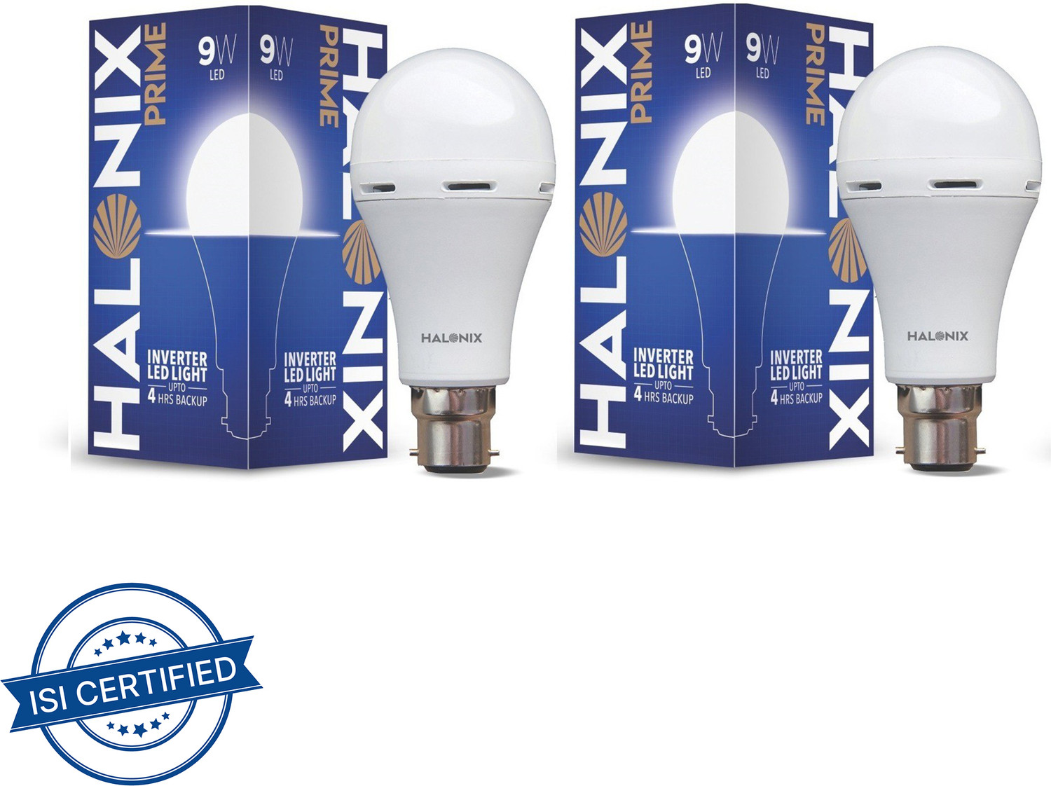 Image of HALONIX LED PRIME INVERTER 9W B22 CW PK2 M 4 hrs Bulb Emergency Light