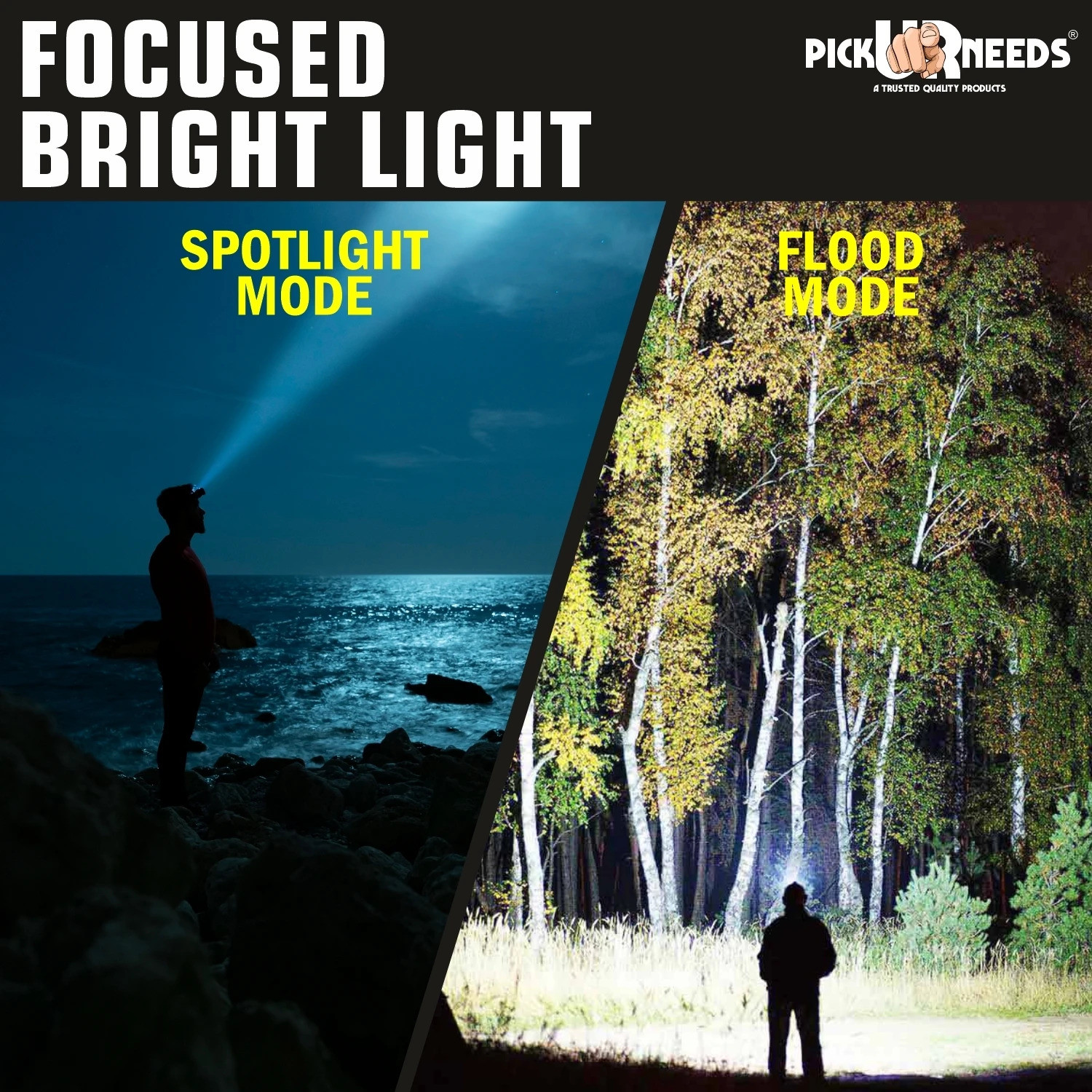 Image of Pick Ur Needs 200W Emergency Head Lamp Laser Light 1200mAh Battery With Zooming Feature Torch