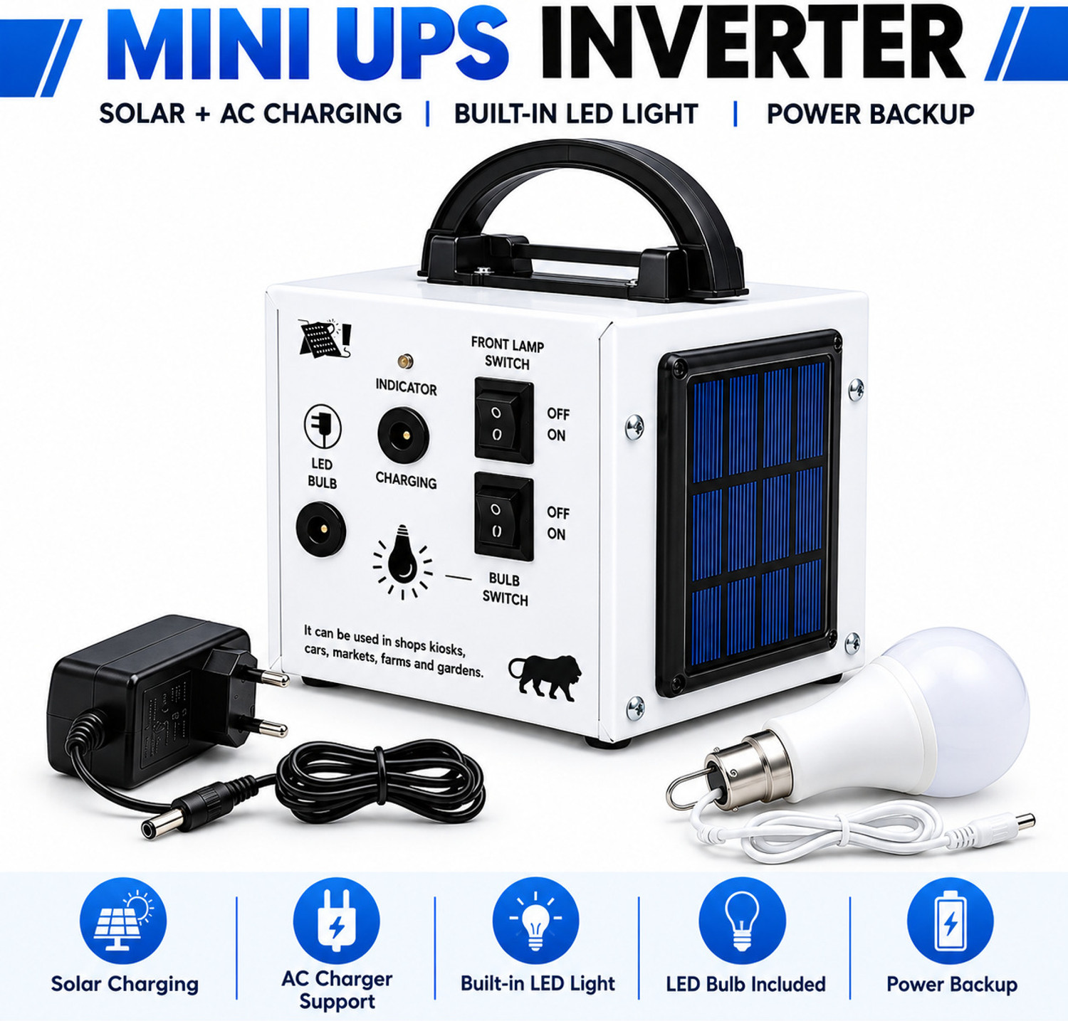 Image of Royal king darbhanga Royal Anytime Mini Ups Inverter 6 hrs Lantern Emergency Light