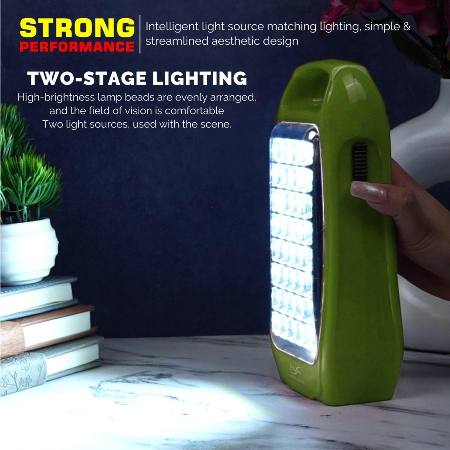 Image of 24 ENERGY Dual Mode Brightness with 40LED Chargeable Table lantern 8 hrs Flood Lamp Emergency Light