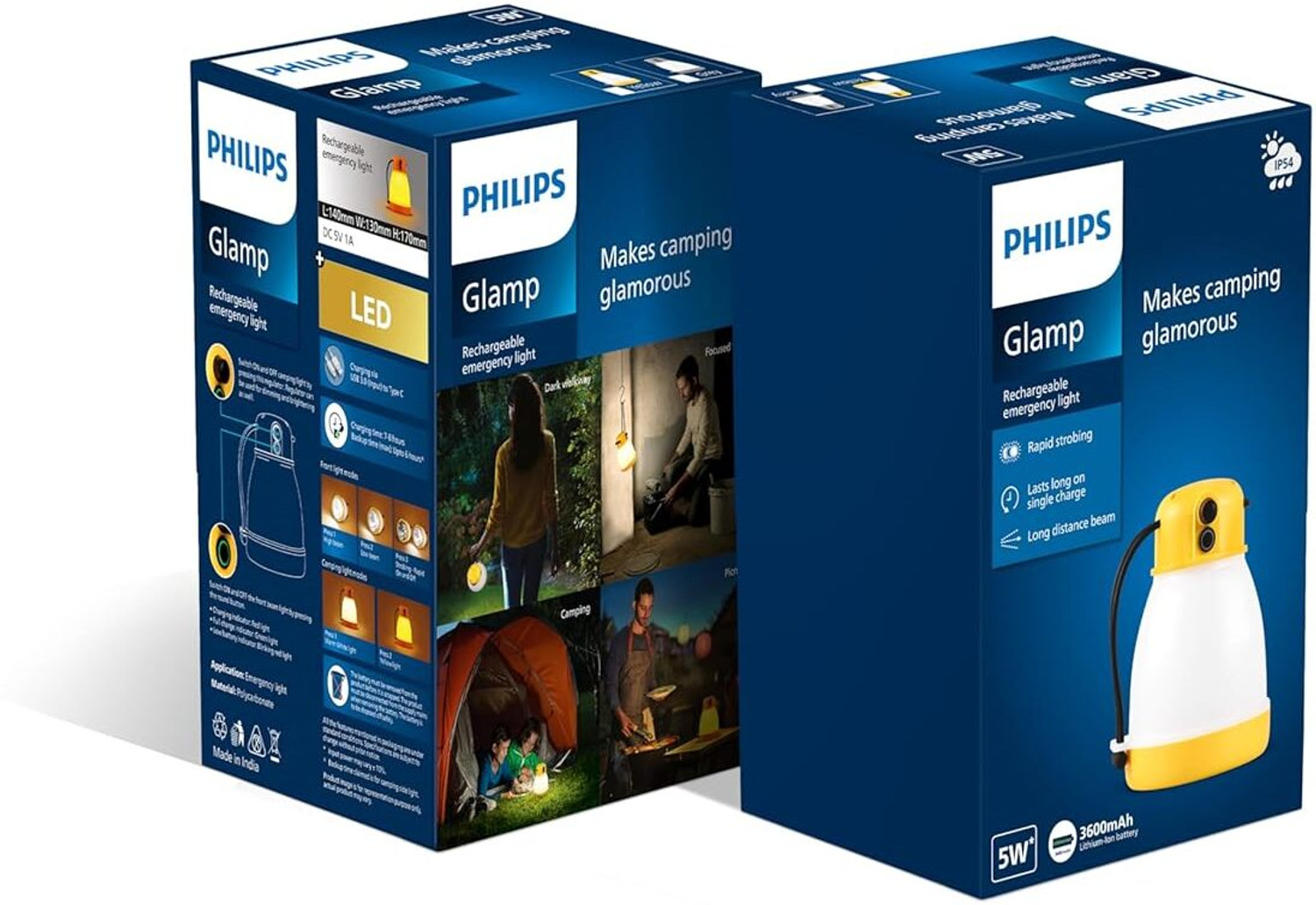 Image of PHILIPS GLAMP 5W Rechargeable LED Lantern with backup upto 6 hrs Lantern Emergency Light