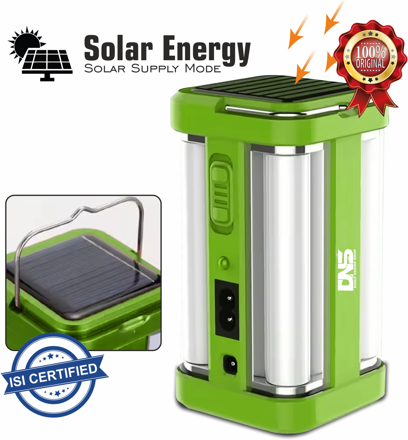 Image of Daily Needs Shop Solar Rechargeable 4 Side Tube With 2 Mode Extra Bright Lantern Outdoor / Travel Torch