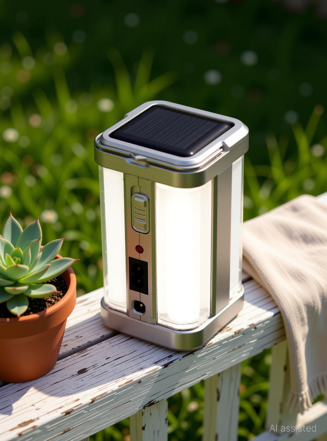 Image of iDOLESHOP Electric & Solar Rrechargeable with 4 tubelight 80 Watts Solar Light Set