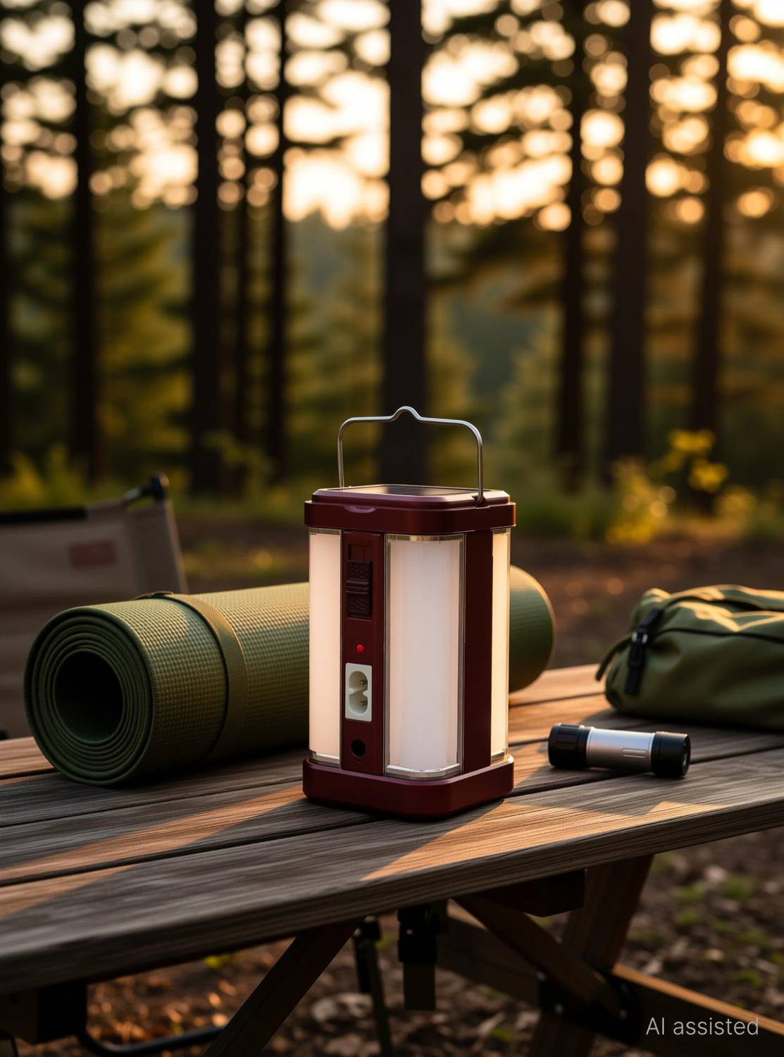 FIRSTLIKE 4 Tube 360 Degree Extra Bright with Electric & Solar Rechargeable 7 hrs Lantern Emergency Light