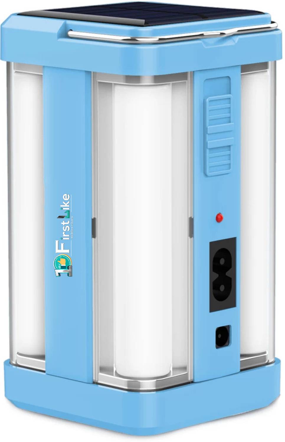 FIRSTLIKE 4 Tube 360 Degree Extra Bright with Electric & Solar Rechargeable 7 hrs Lantern Emergency Light