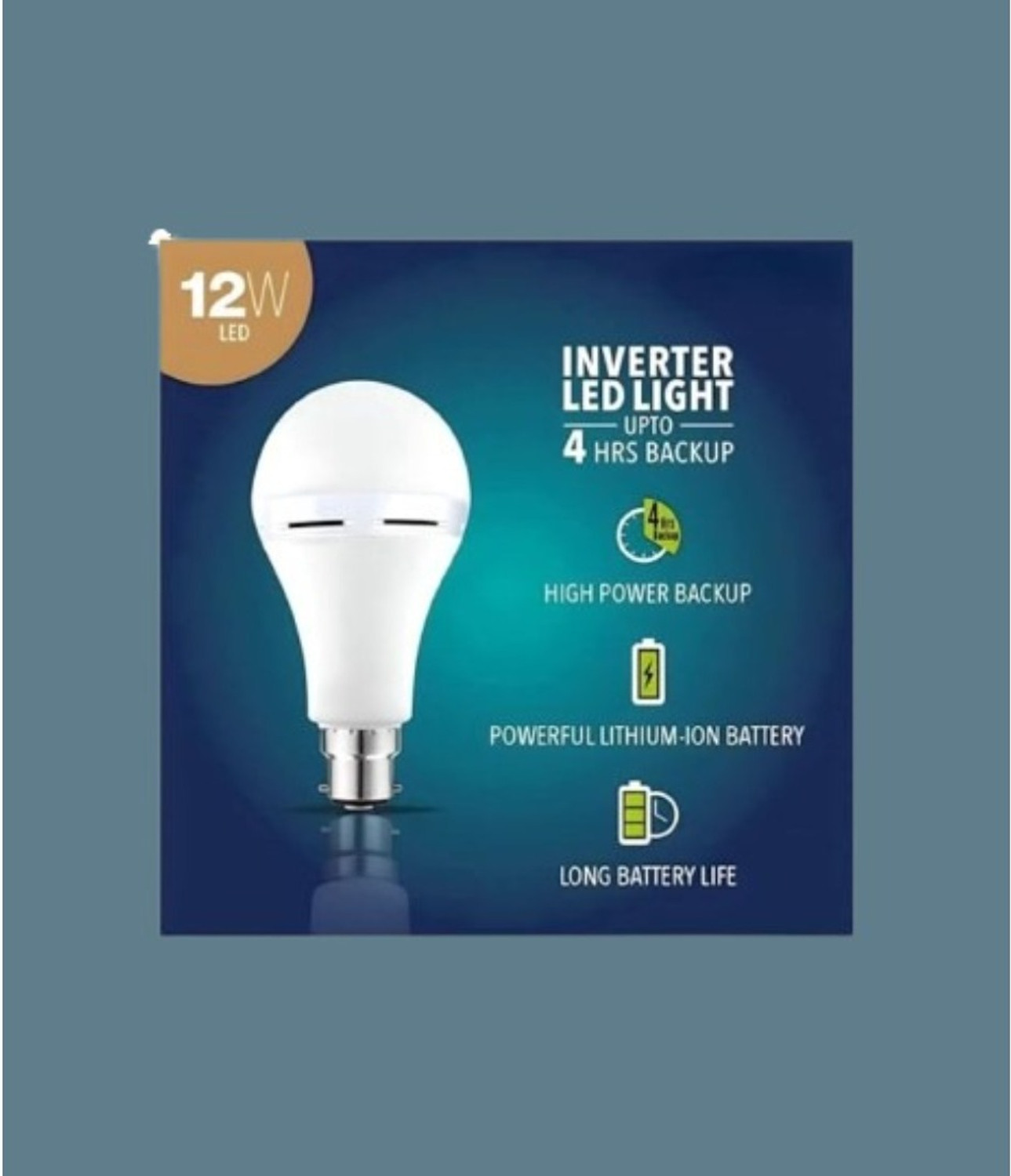 Image of Gold Nation 12W Emergency LED Bulb| Rechargeable LED light| Backup Time 4hr 4 hrs Bulb Emergency Light