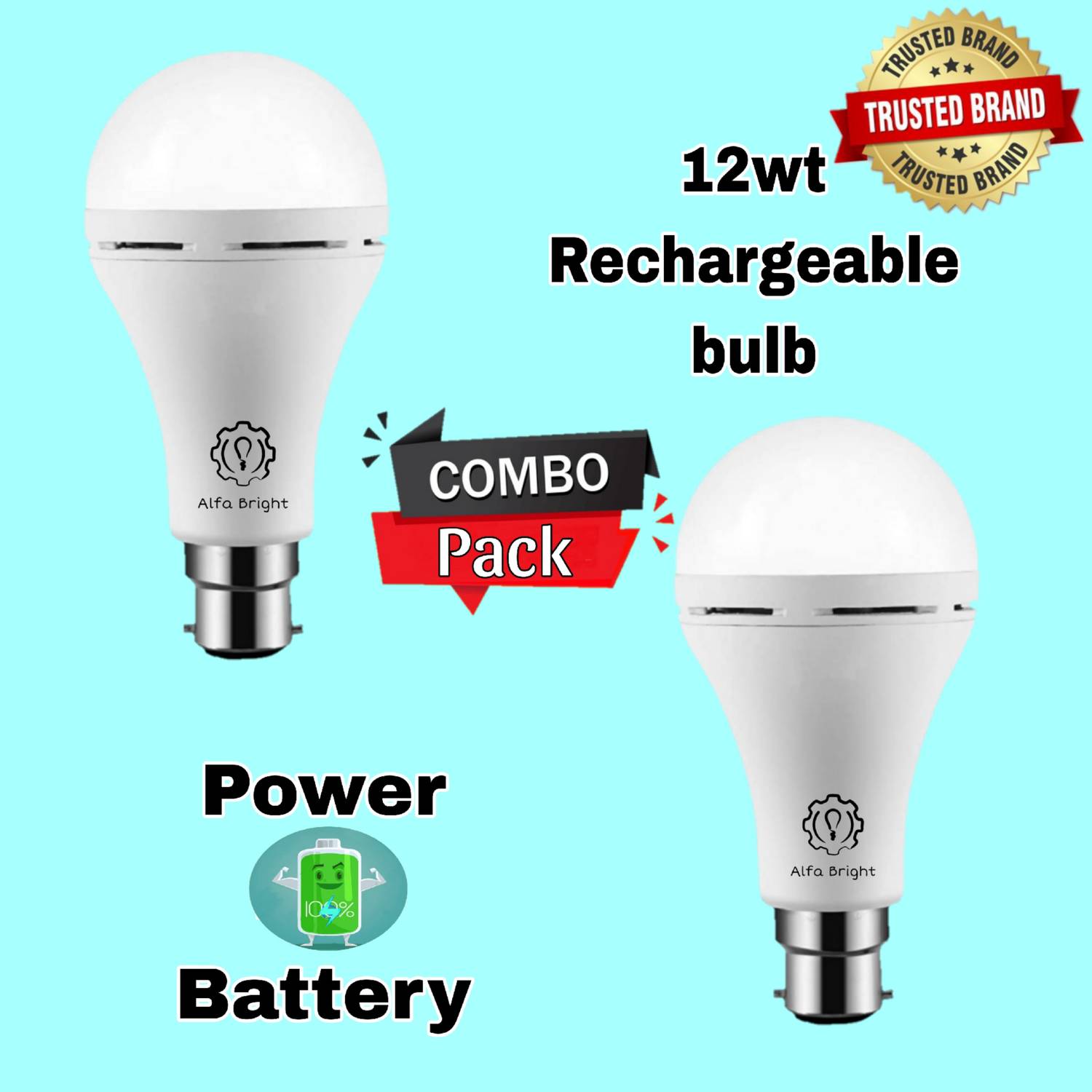 Alfa Bright emergency led bulb, inverter bulb 4 hrs Bulb Emergency Light pack of 2 4 hrs Bulb Emergency Light
