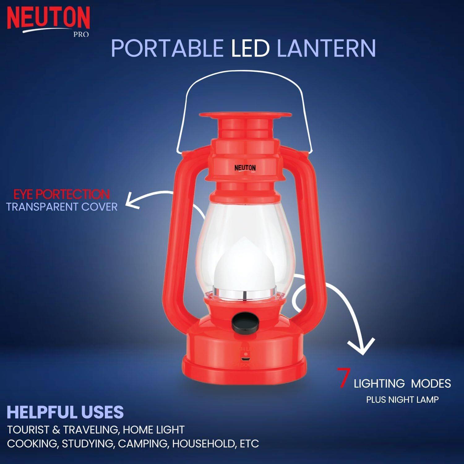 NEUTON Rechargeable LED Lantern with 1st Step Night Lamp Solar