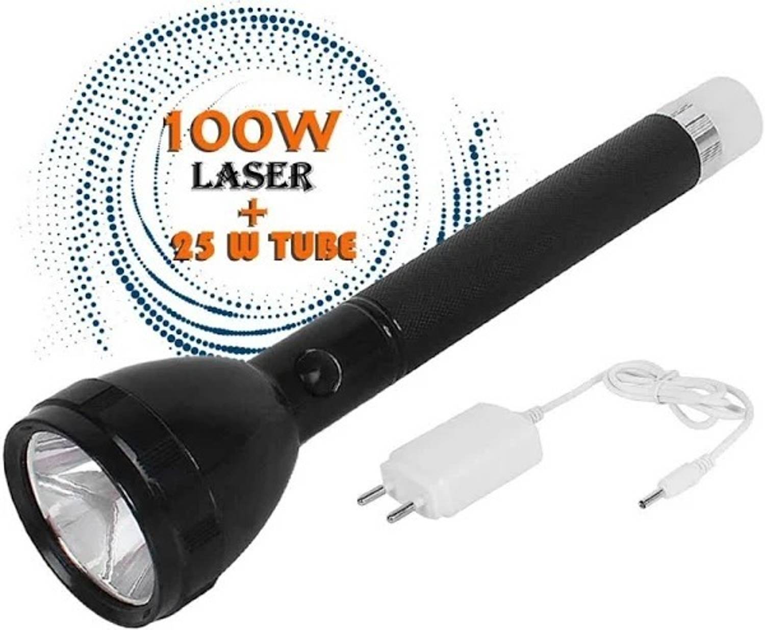 Aubade 2in1 1000M Range Long Beam 4 Modes: High, Low, SOS, Table Lmp Waterproof Chargeable LED 50W Flashlight Torch Emergency Table Lamp Emergency Table Lamp LONG PRESS FOR BLINKER Torch (Multicolor : Rechargeable) Torch