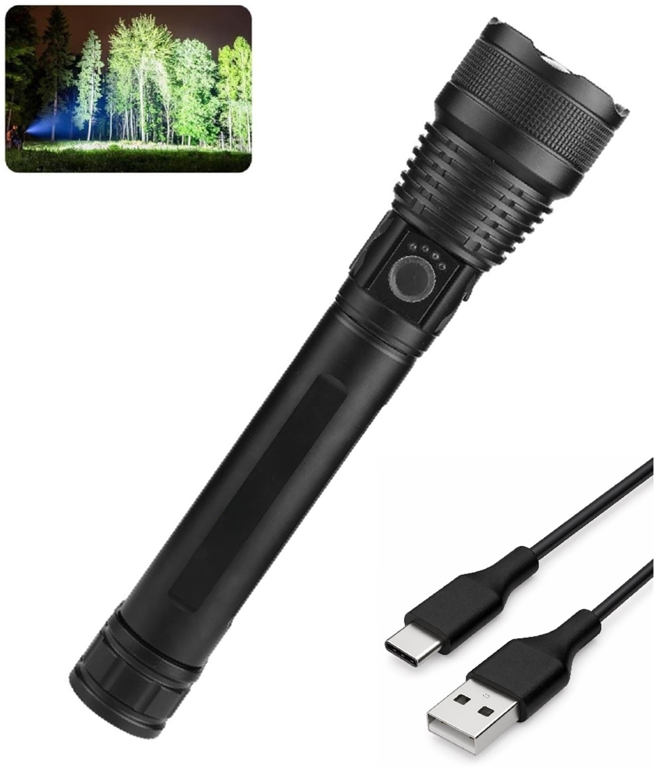 Image of HYMASA KZ-982 Professional LED Torch with Zoom Focus & High Brightness Beam 12 hrs Torch Emergency Light