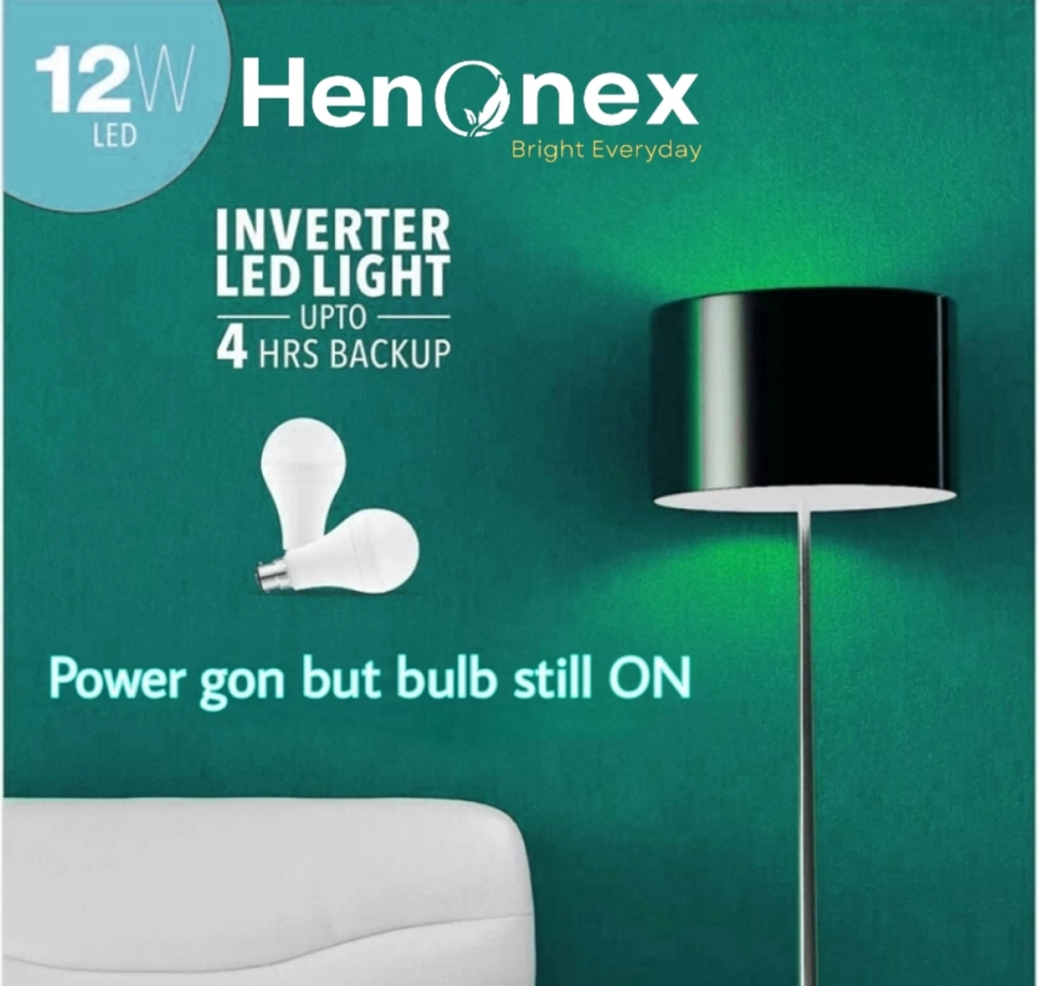 Image of Henonex 12W Inverter bulb pack of 1 3 hrs Bulb Emergency Light