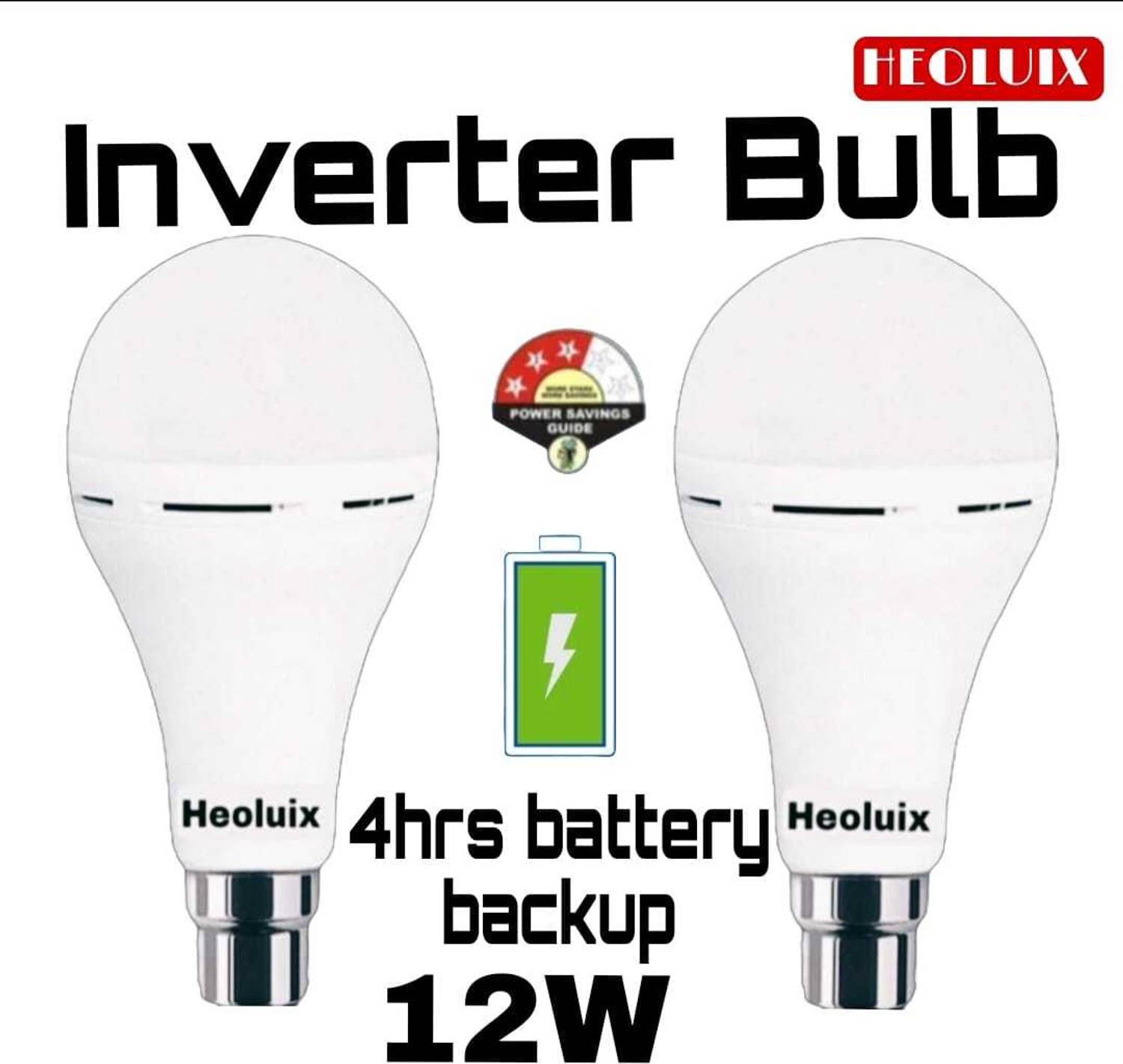 heoluix 12 Watt Emergency Charging Bulb 4 hrs Bulb Emergency Light