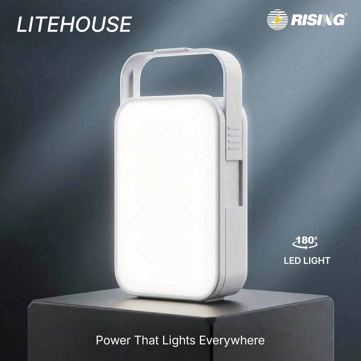 Image of Rising LiteHouse 12W Rechargeable Emergency LED Lantern | 4000mAh Battery & Power Bank 10 hrs Lantern Emergency Light
