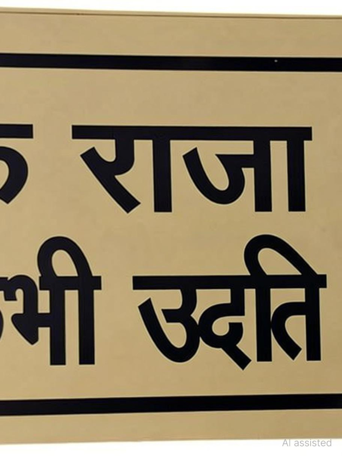 Image of AJ Lite GRAHAK RAJA HOTA HAI RAJA KABHI UDHAR NHI MANGTA Sunboard 30x10cm Self-Adhesive Emergency Sign