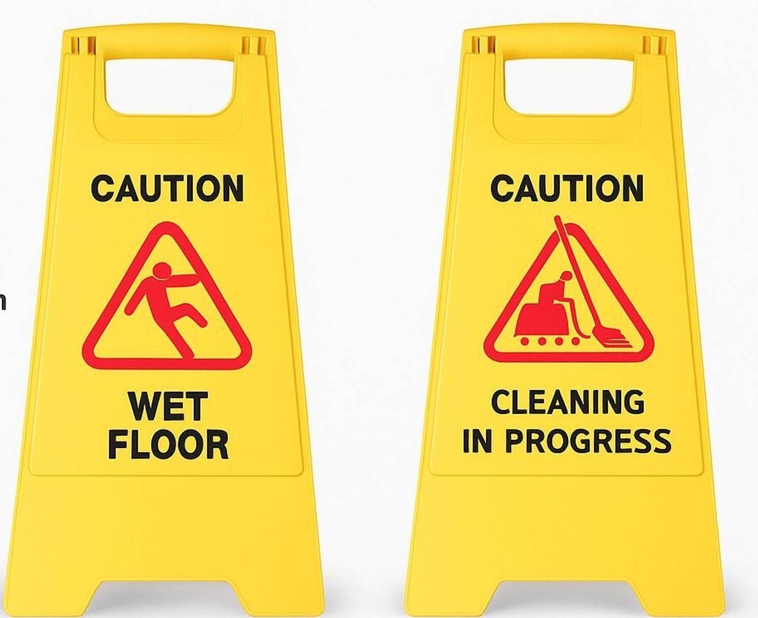 SOLACE HYGIENE Wet Floor-Cleaning in Progress-Safety Sign Board for Hospitals-Offices-Malls-2pc Emergency Sign