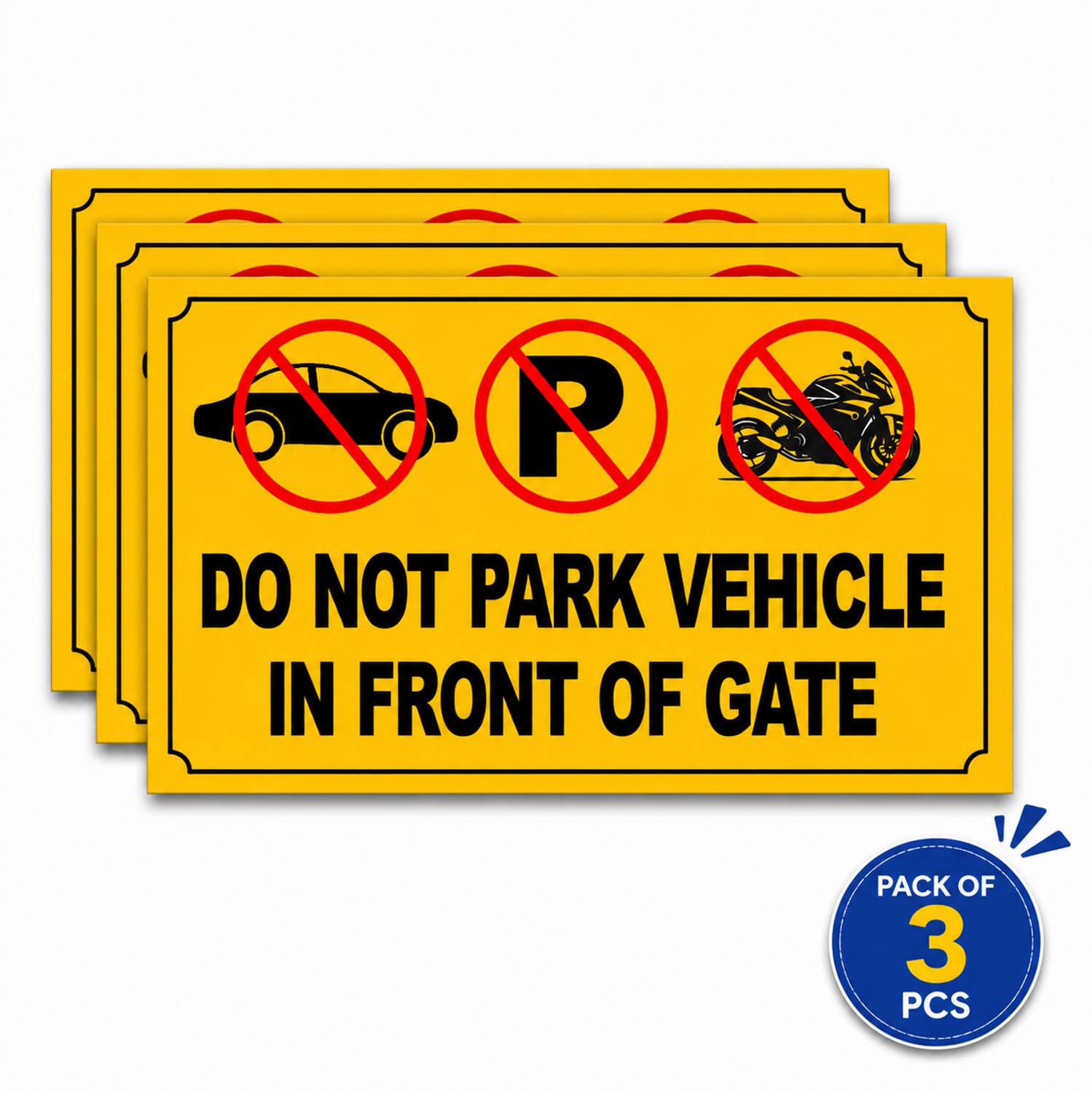 BPDESIGNSOLUTION Do Not Park Vehicle In Front Of The Gate Emergency Sign