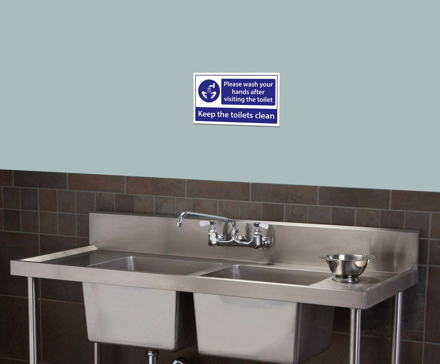 WallDesign Keep The Toilet Clean Sign Board 14in x 8in For