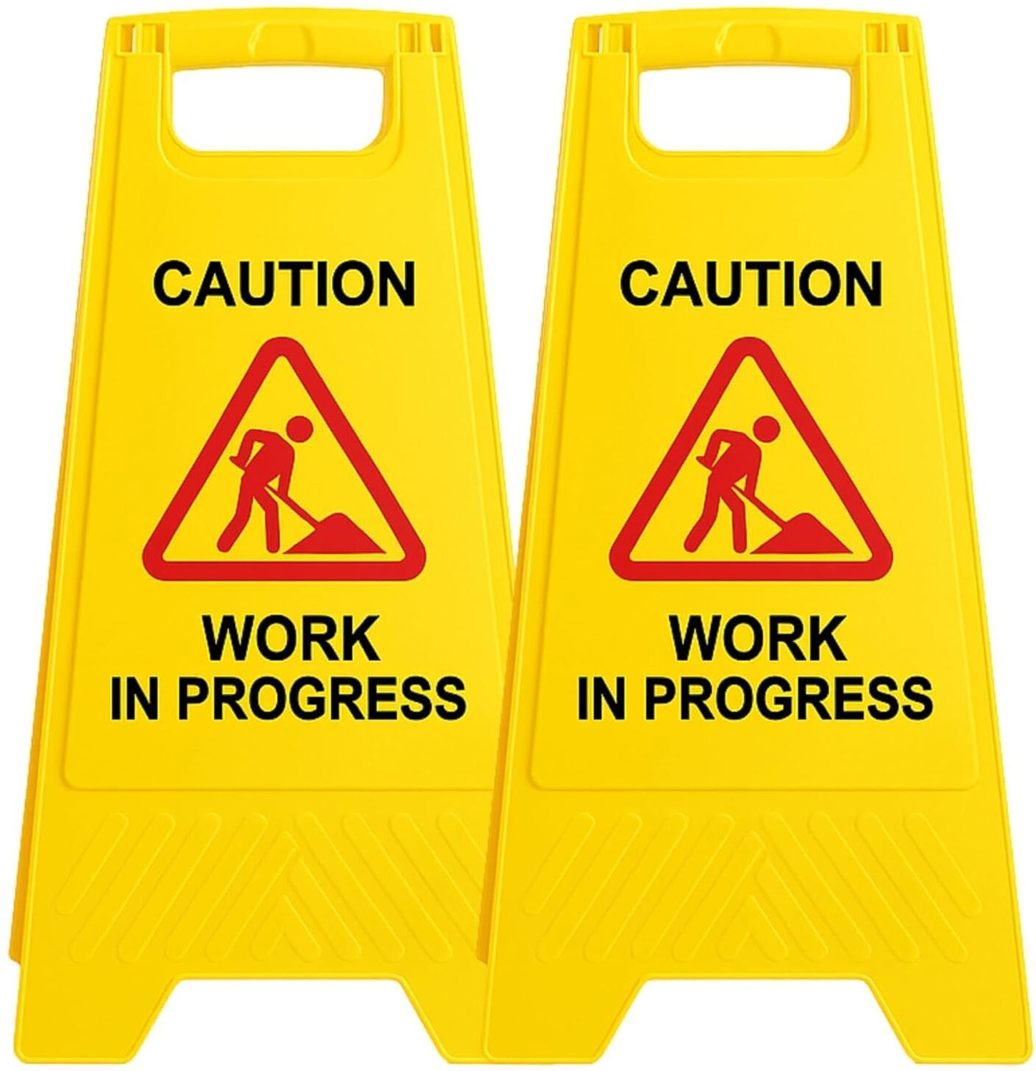 Image of SOLACE HYGIENE Work In Progress Safety Signboard for Indoor & Outdoor Use -2Pcs. Emergency Sign
