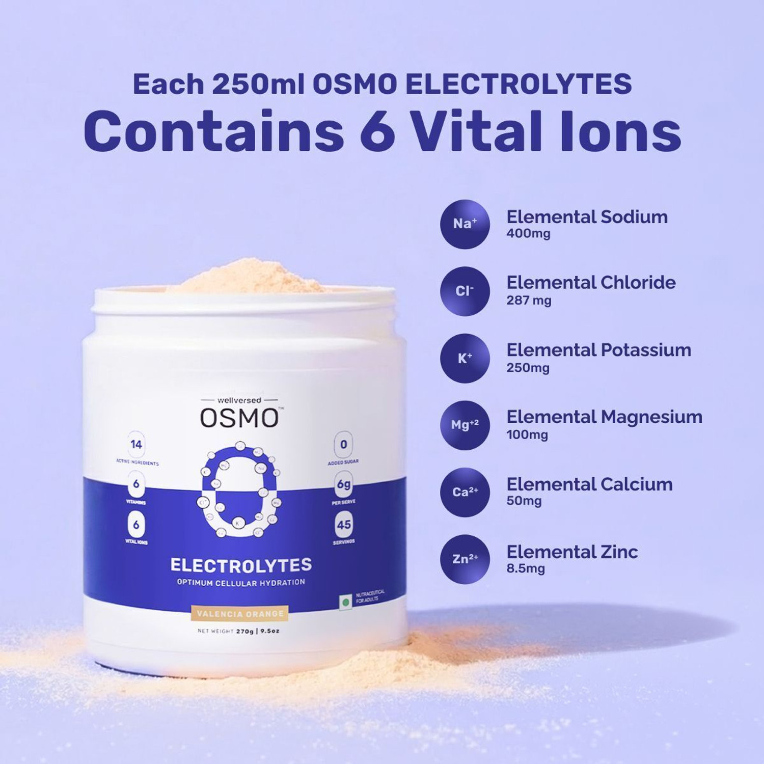 Image of Wellversed OSMO Electrolyte Blend with Taurine & Vitamins | Cramp Relief and Rapid Hydration Drink