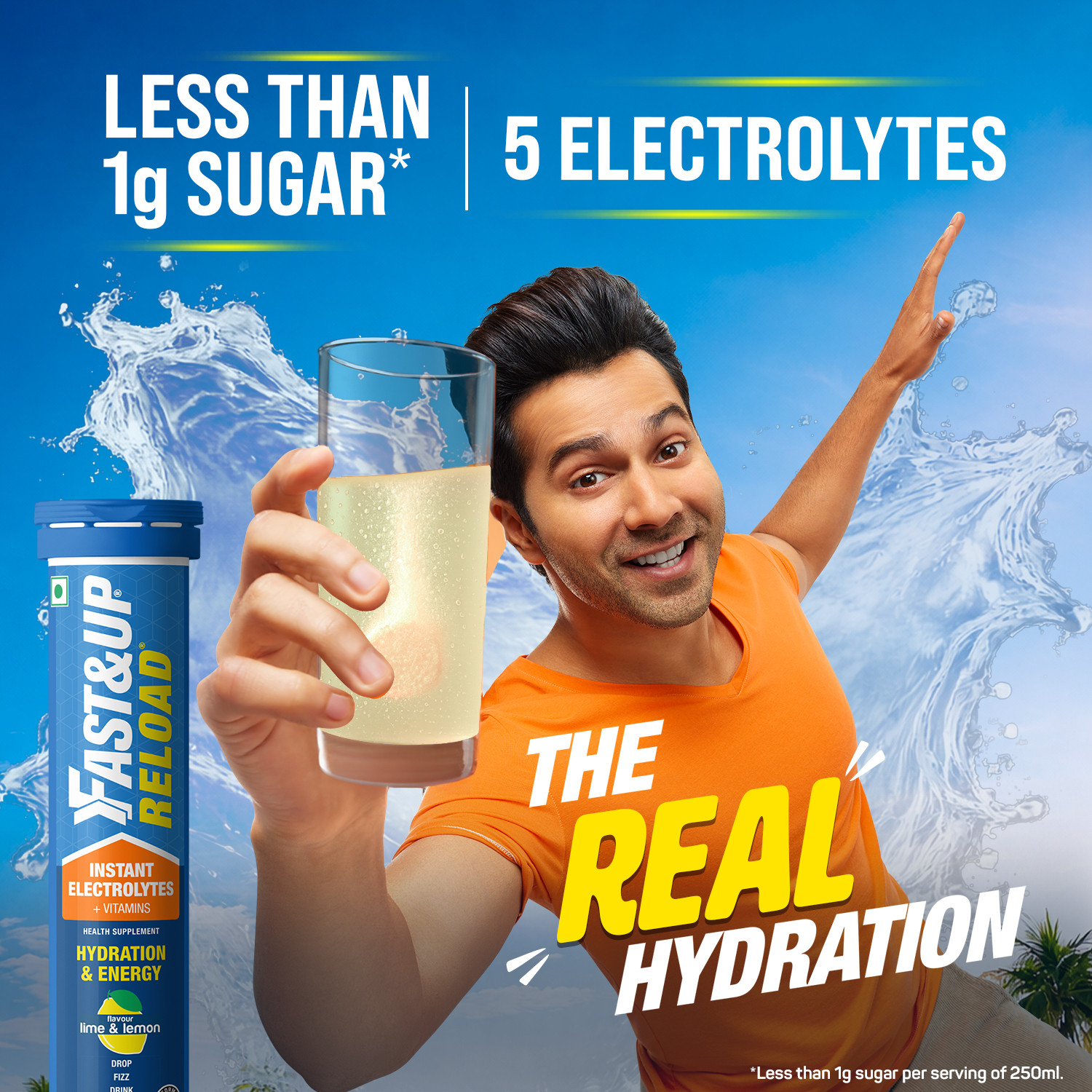 Image of FAST&UP Reload Low Sugar Energy drink, 5 Essential Electrolytes + Vitamins Energy Drink
