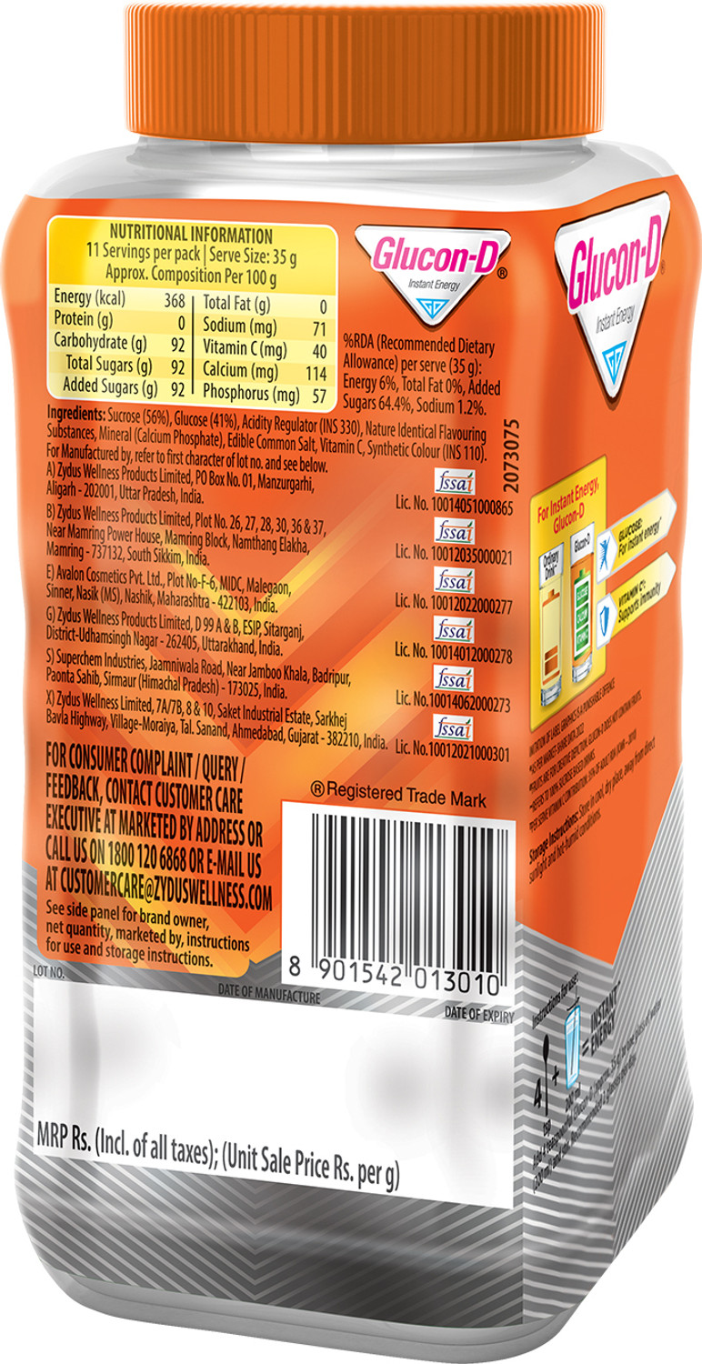 Image of GLUCON-D Tangy Orange Glucose Energy Drink